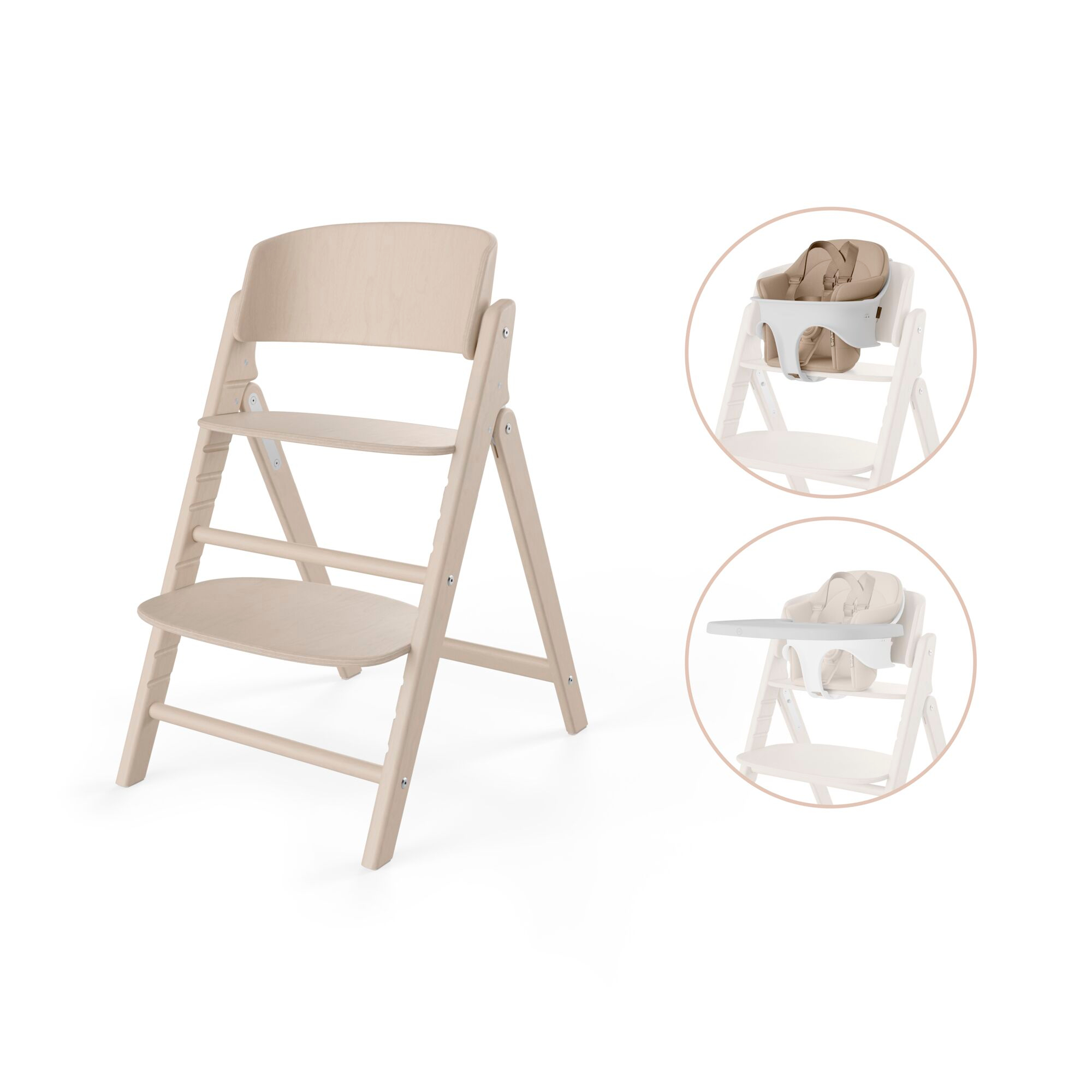 Hochstühle weiß, cybex, Beige – Besonderheit: erlaubt ergonomisches Sitzen in jeder Altersstufe
