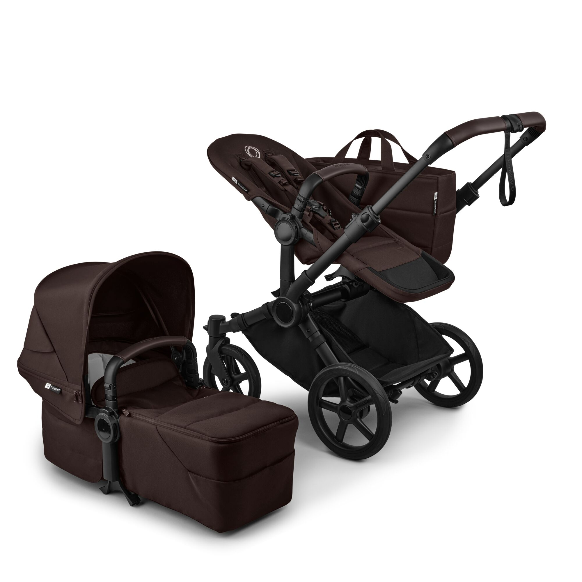 Kombi-Kinderwagen, bugaboo, Braun – Besonderheit: Liegeaufsatz mit PureBreeze™-Matratze für optimale Unterstützung von Neugeborenen