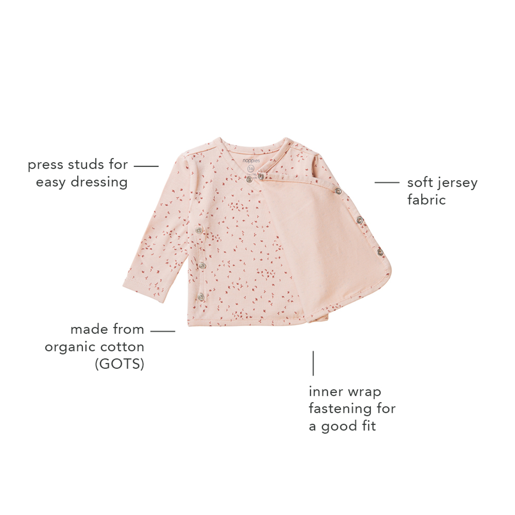 Wickelshirt, noppies, Pink – Produktansicht
