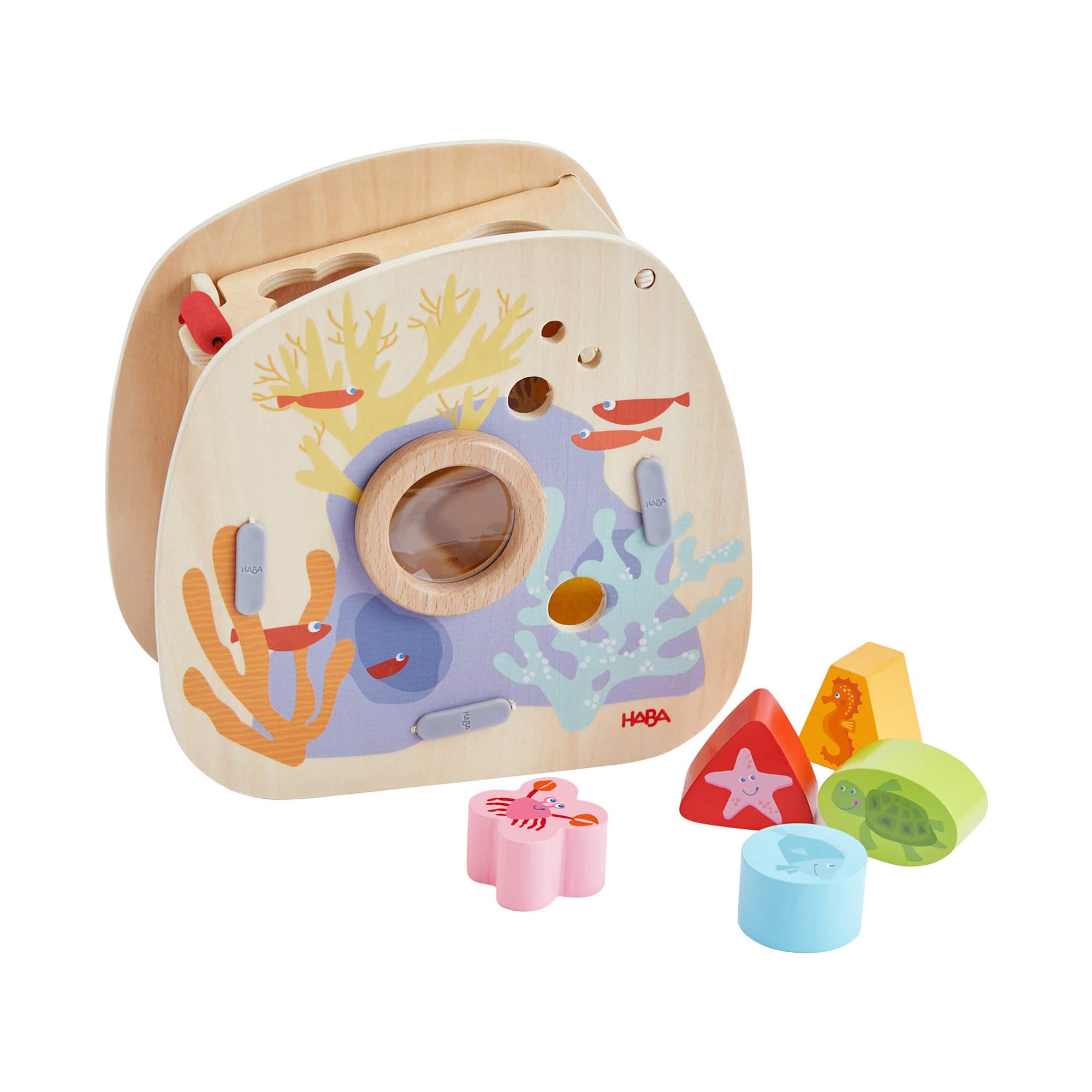 Steckspielzeug, HABA, Mehrfarbig – Besonderheit: mit 5 Holzfiguren zum Sortieren, Puzzeln und Spielen
