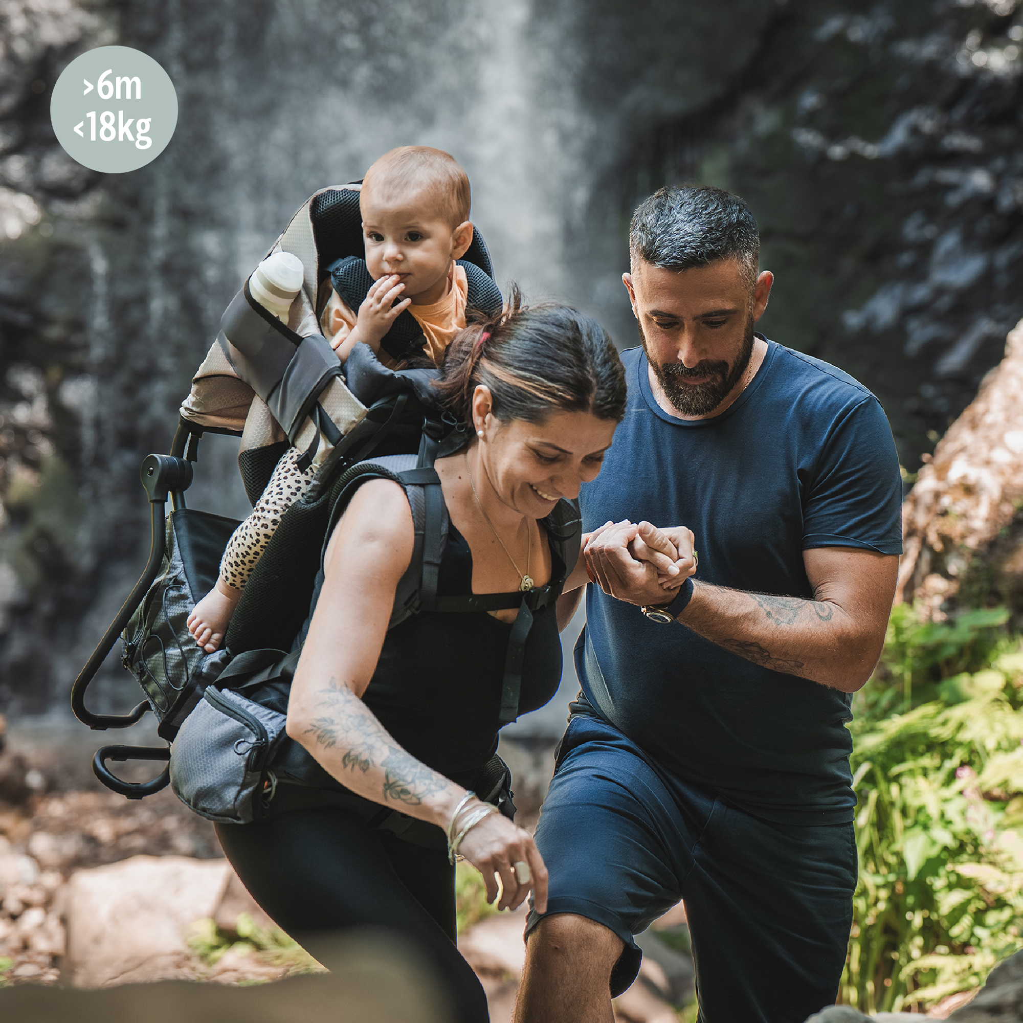 Rückentragen, babymoov, Beige – Besonderheit: verstellbarer Physiohike®-Sitz für natürliche Position