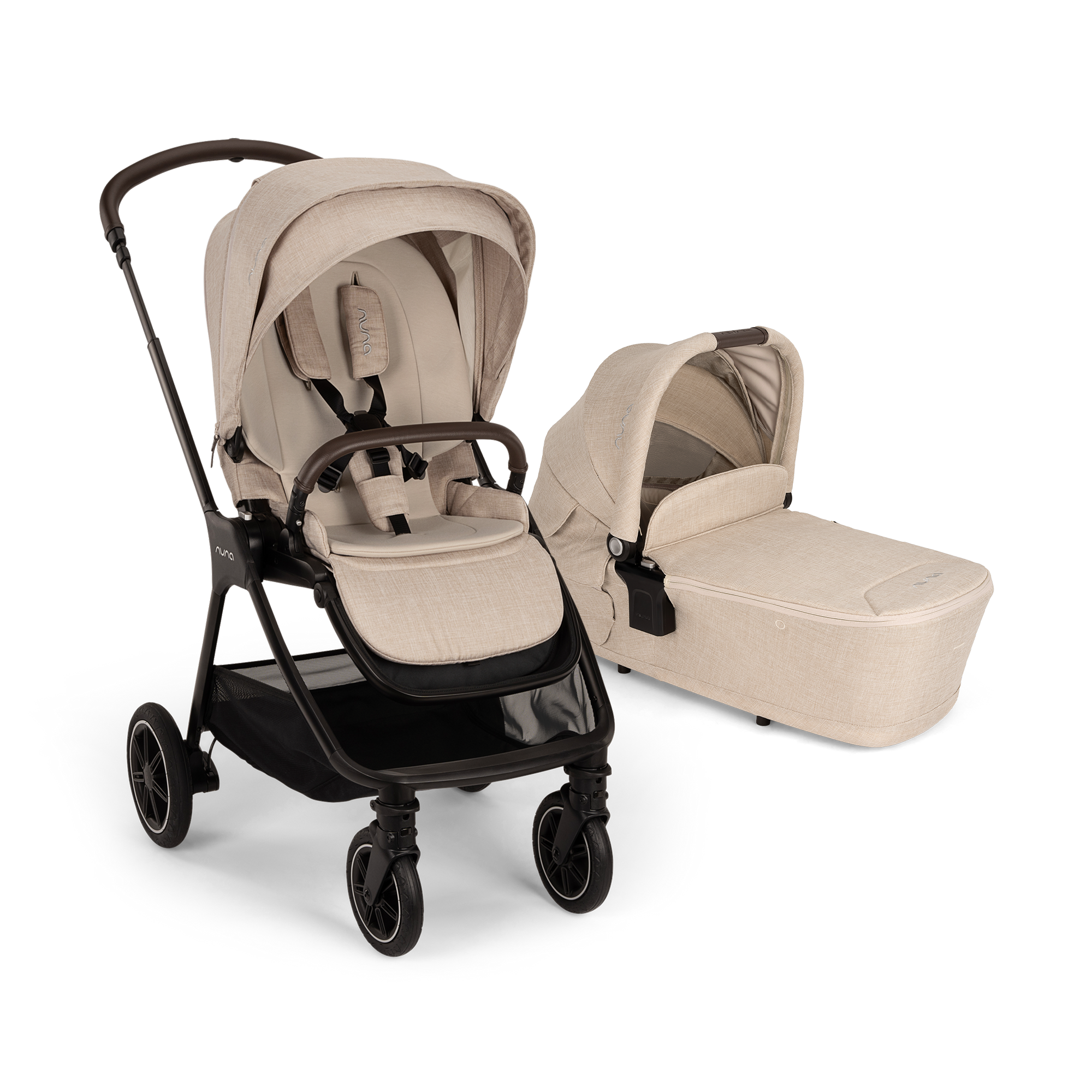 Kombi-Kinderwagen, nuna, Beige – Produktansicht