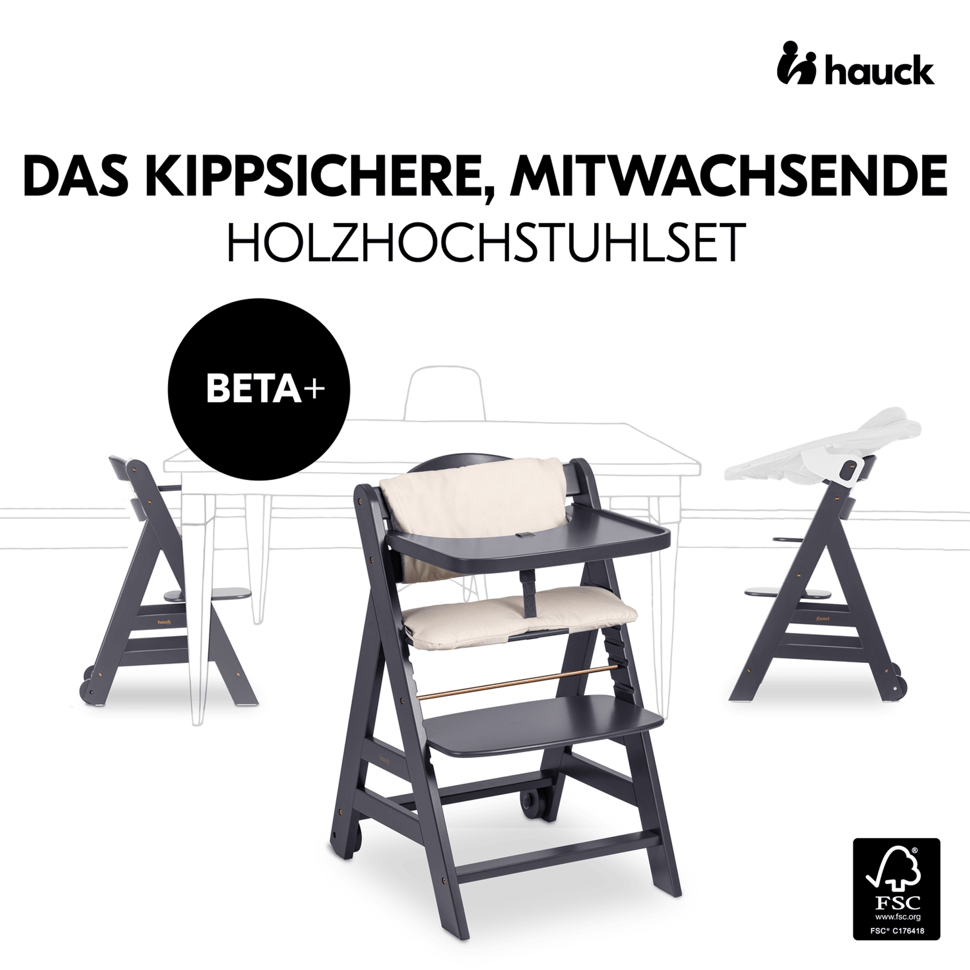 Treppenhochstühle, hauck, Grau – Produktansicht