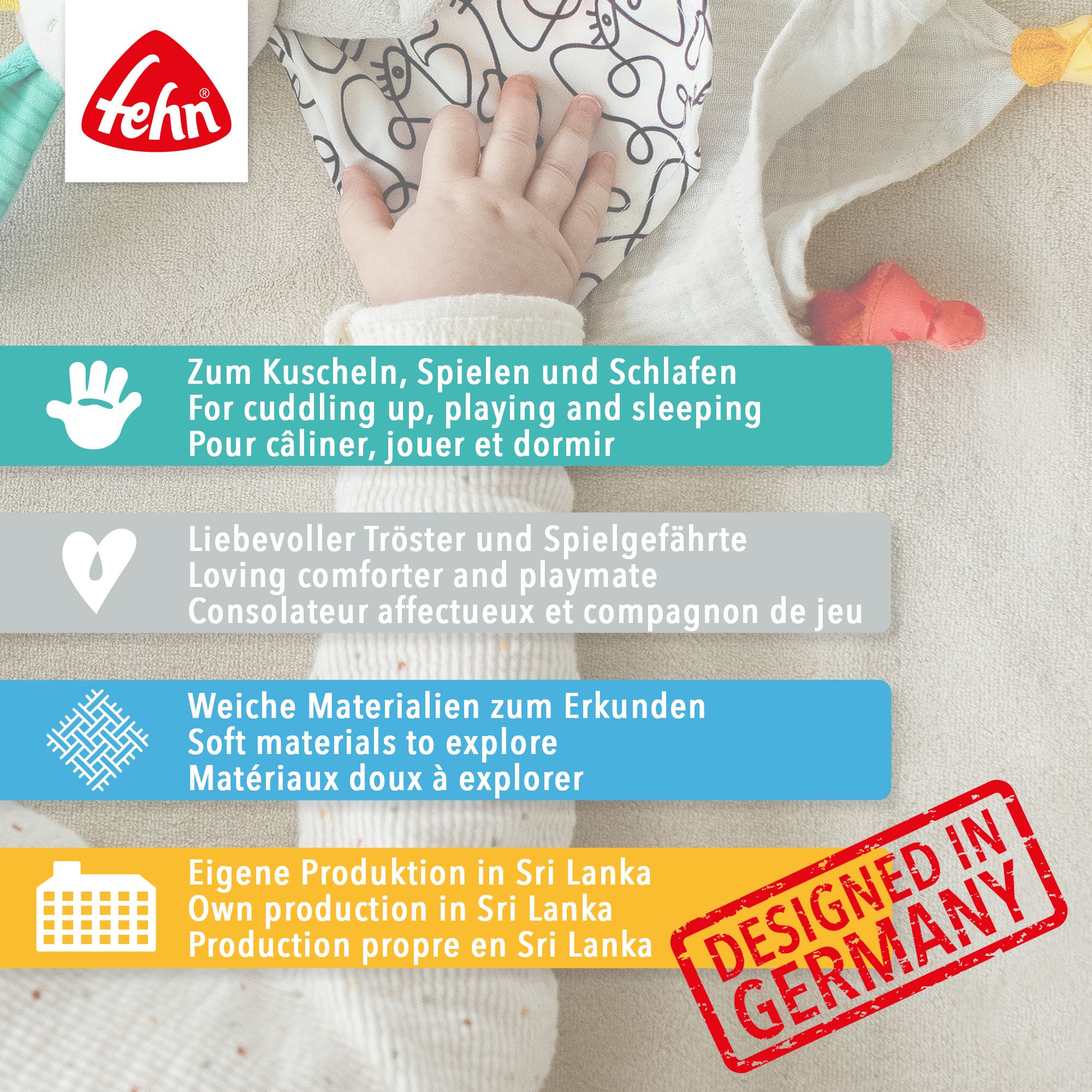 Schmusetücher, fehn, Mehrfarbig – Produktansicht