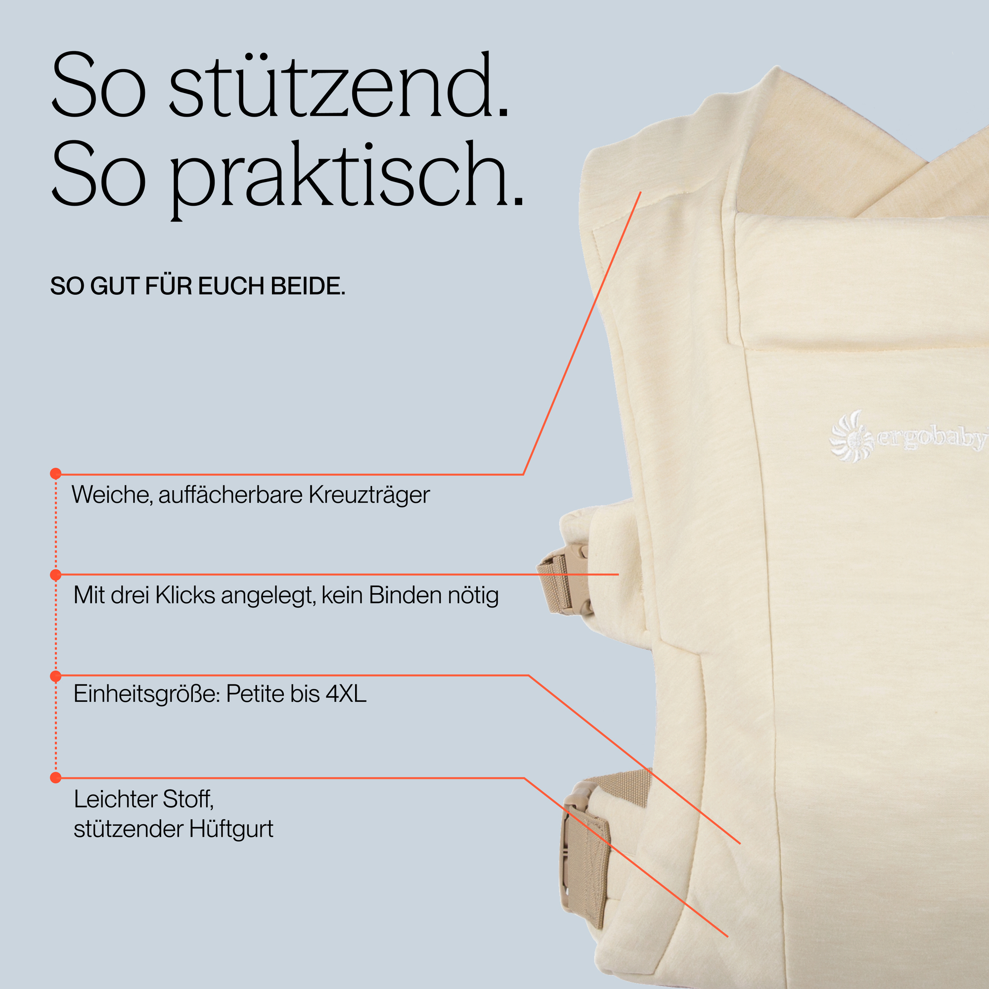 Fullbuckle Tragen, ERGObaby, Grau – Produktansicht