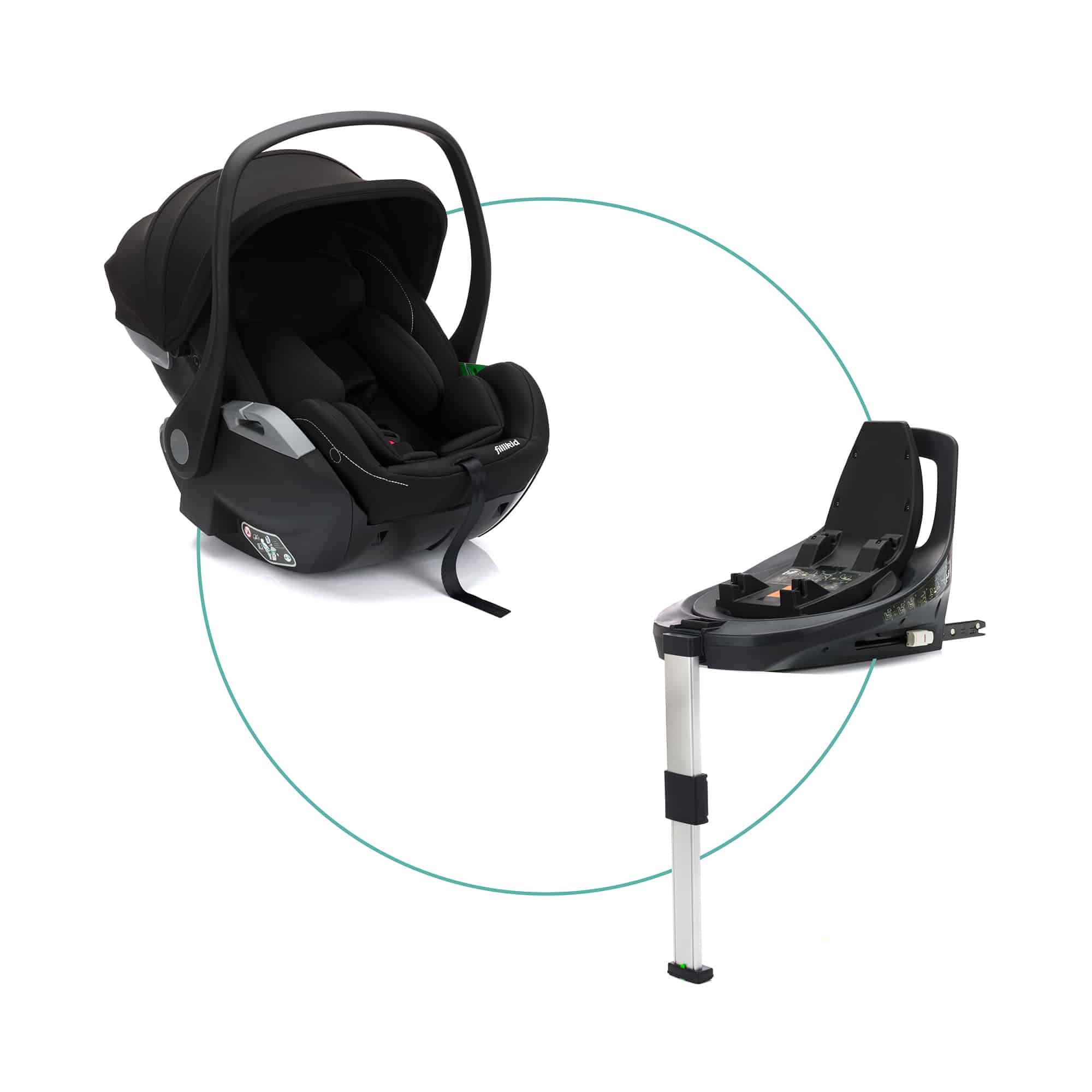Babyschalen 0-13 kg, Gruppe 0+, fillikid, Schwarz – Produktansicht
