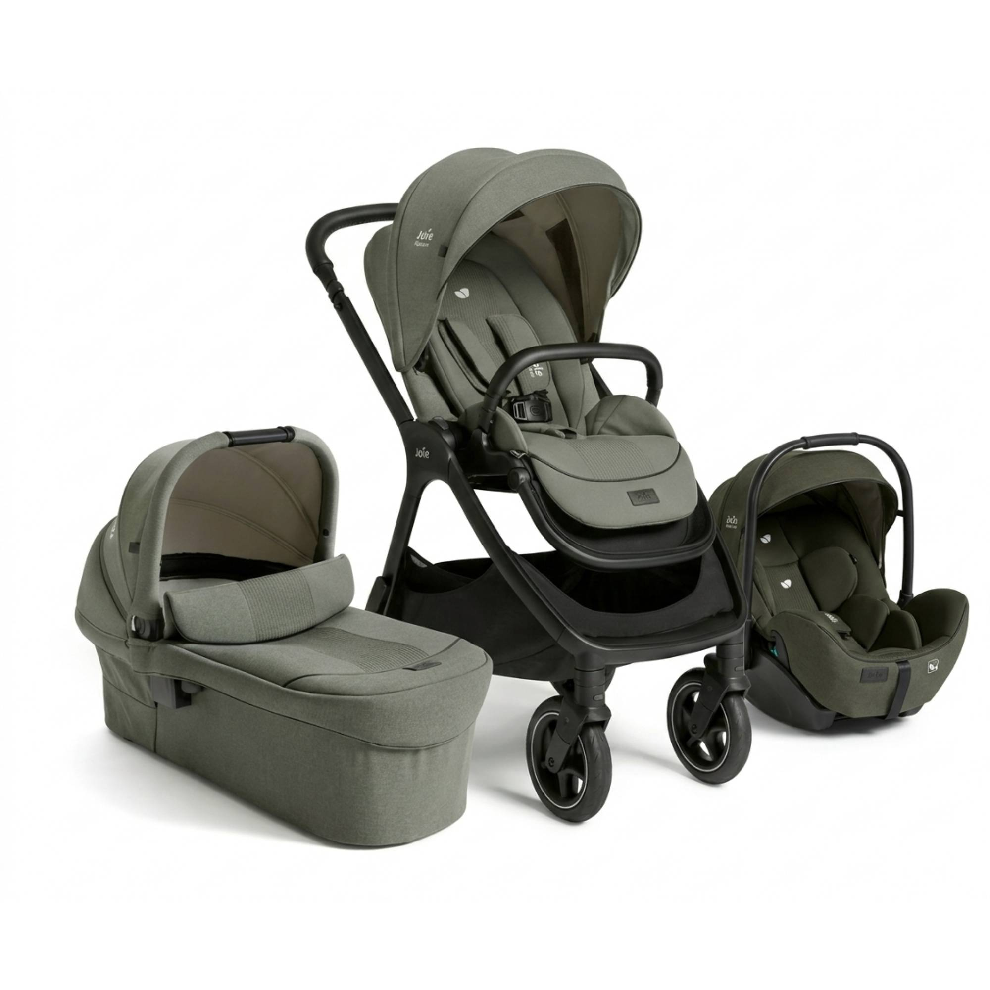 Kinderwagen Komplettsets, Joie signature, Grün – Besonderheit: Set bestehend aus Sportwagen, Babywanne und Babyschale