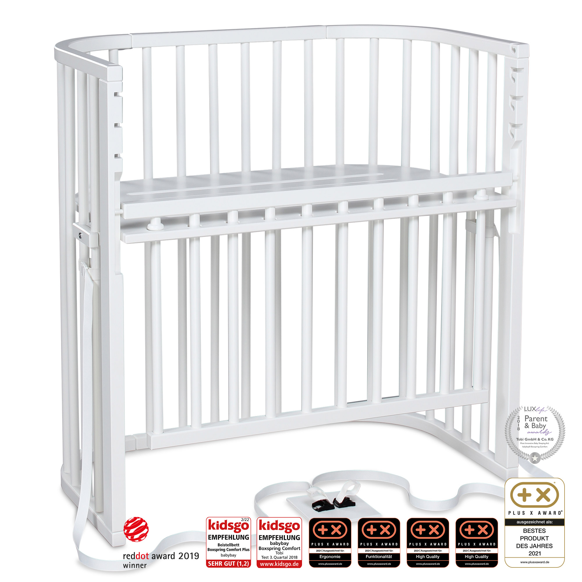 Beistellbetten, babybay, Weiß – Produktansicht