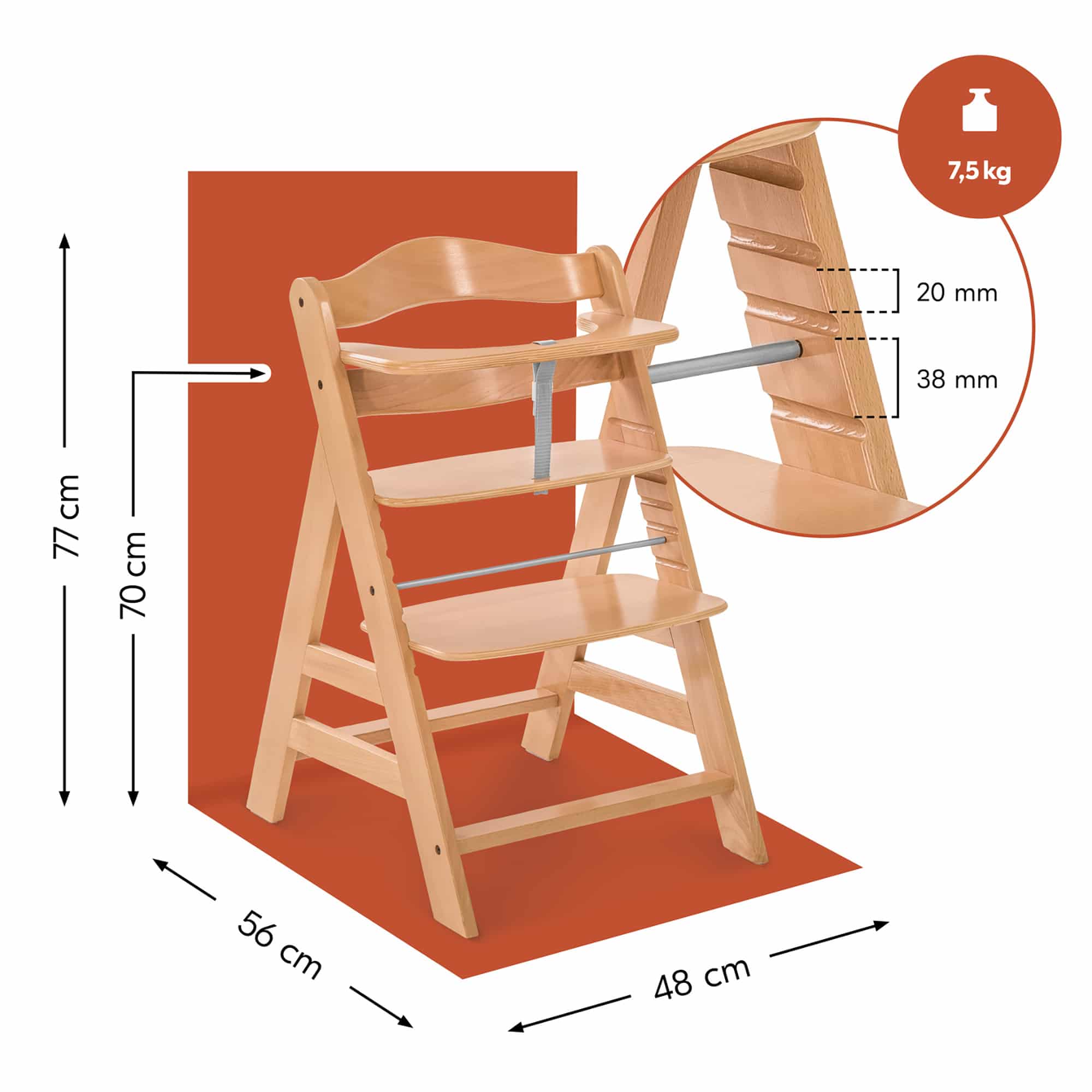 Hochstühle, hauck, Grau – Produktansicht