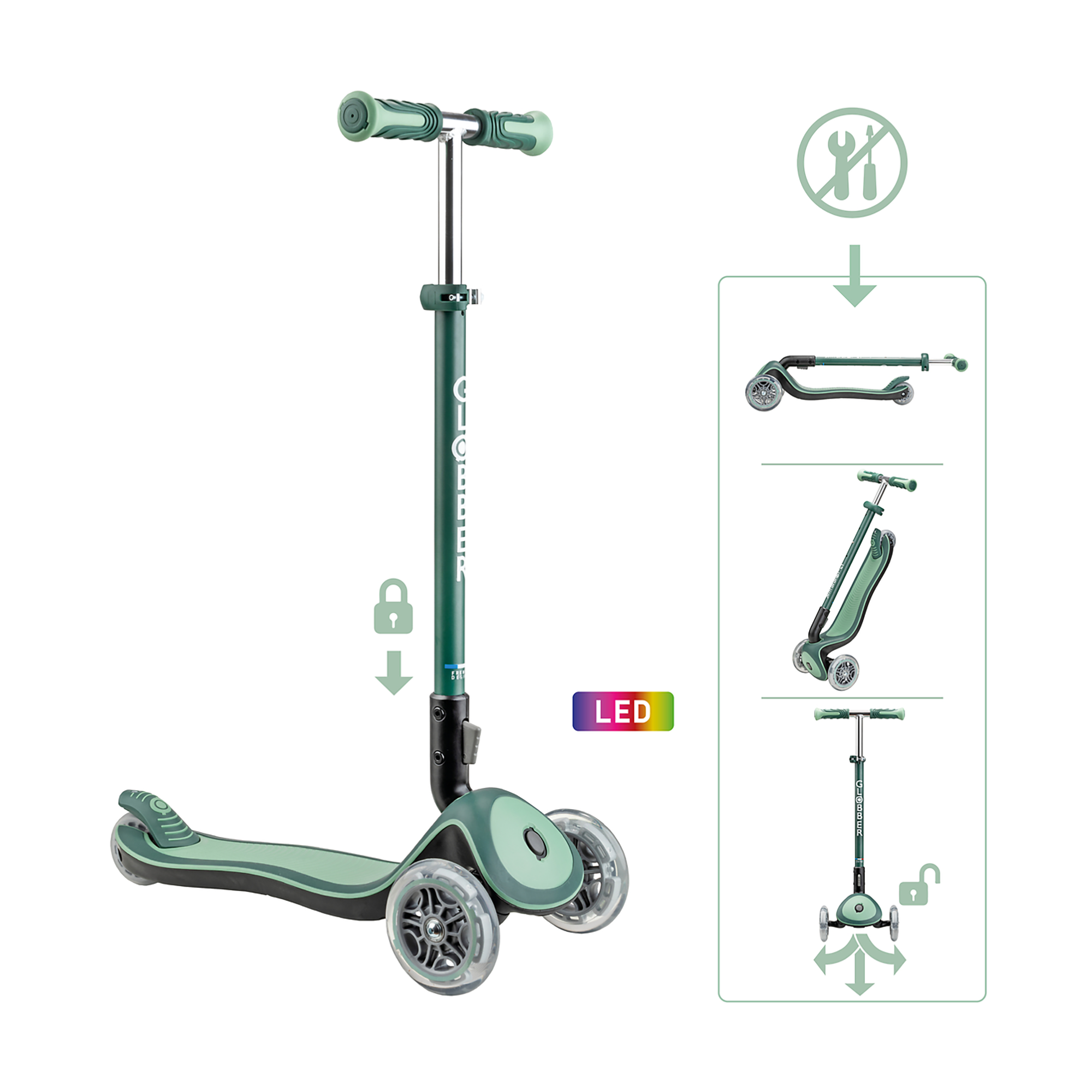 Roller, GLOBBER, Grün – Produktansicht