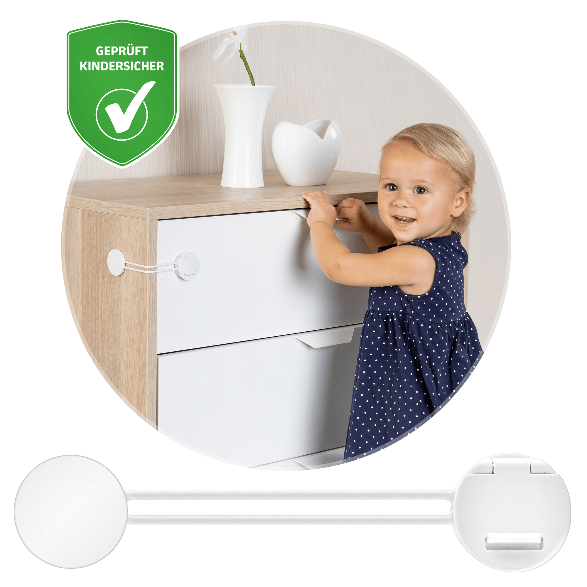 Kindersicherung, reer, Weiß – Produktansicht