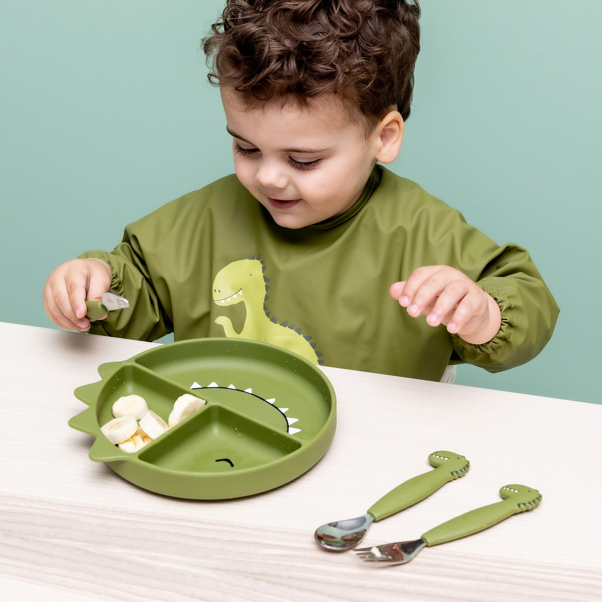 Kinderteller, trixie, Grün – Besonderheit: praktische Saugfunktion
