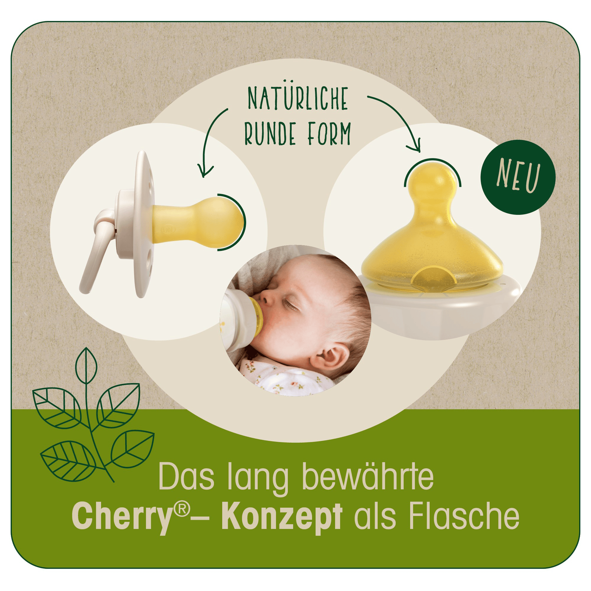 Babyfläschchen, nip, Beige – Produktansicht