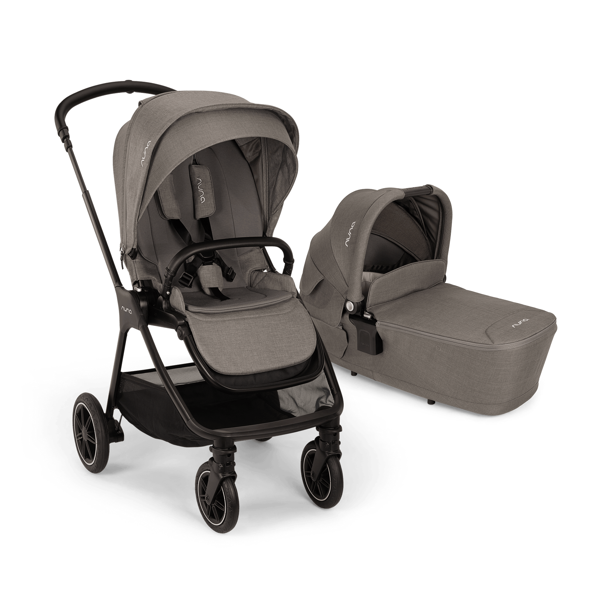 Kombi-Kinderwagen, nuna, Grau – Produktansicht