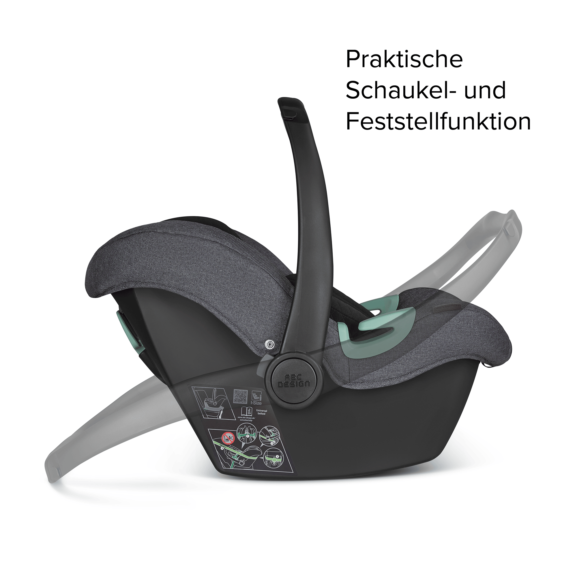 Babyschalen 0-13 kg, Gruppe 0+, ABC DESIGN, Grau – Produktansicht