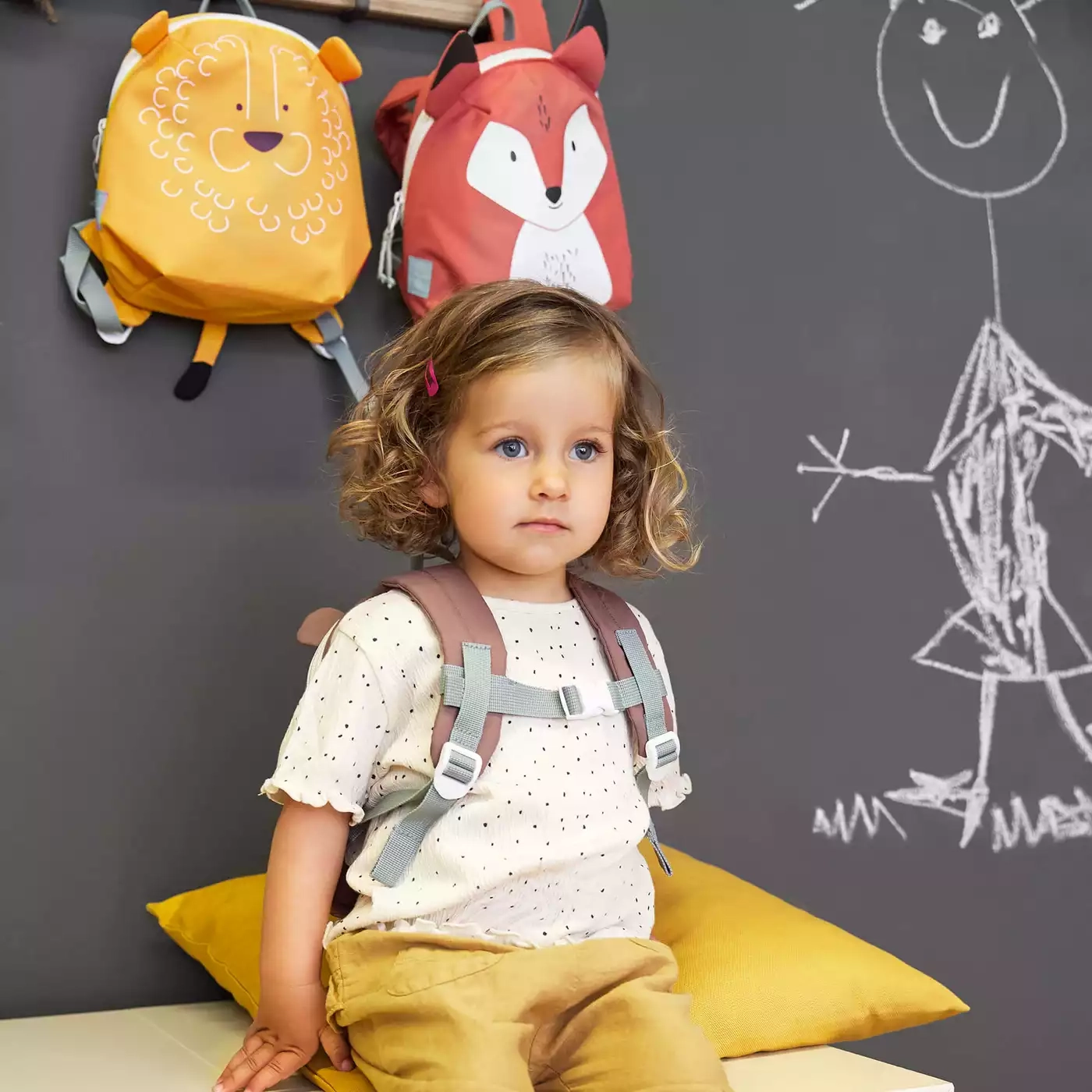 Kinderrucksäcke, LÄSSIG, Gelb – Produktansicht