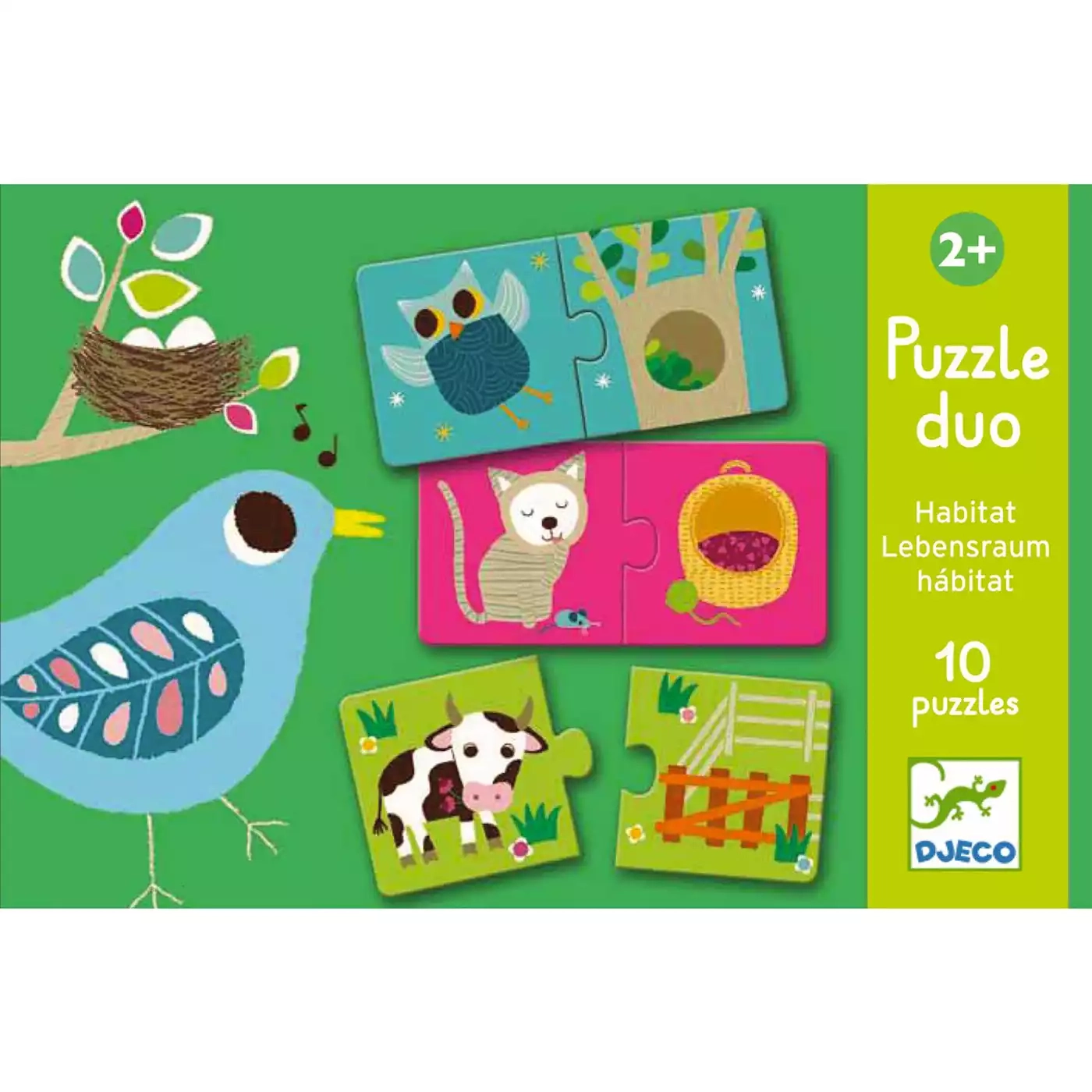 Holzpuzzle, DJECO, Mehrfarbig – Produktansicht