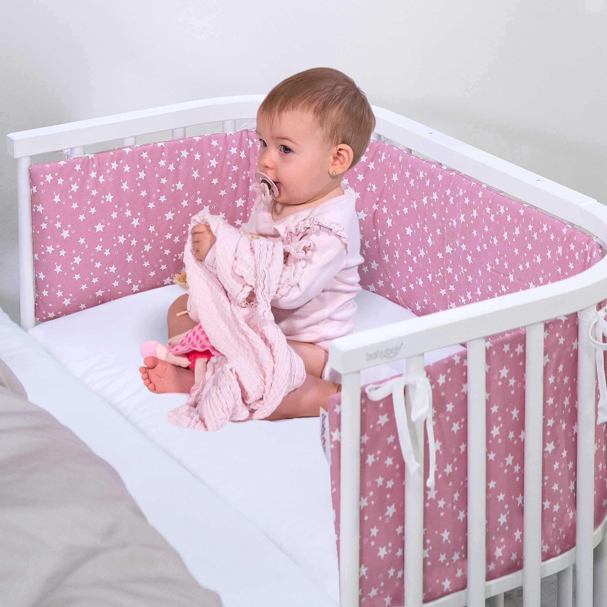 Spannbettlaken, babybay, Weiß – Produktansicht