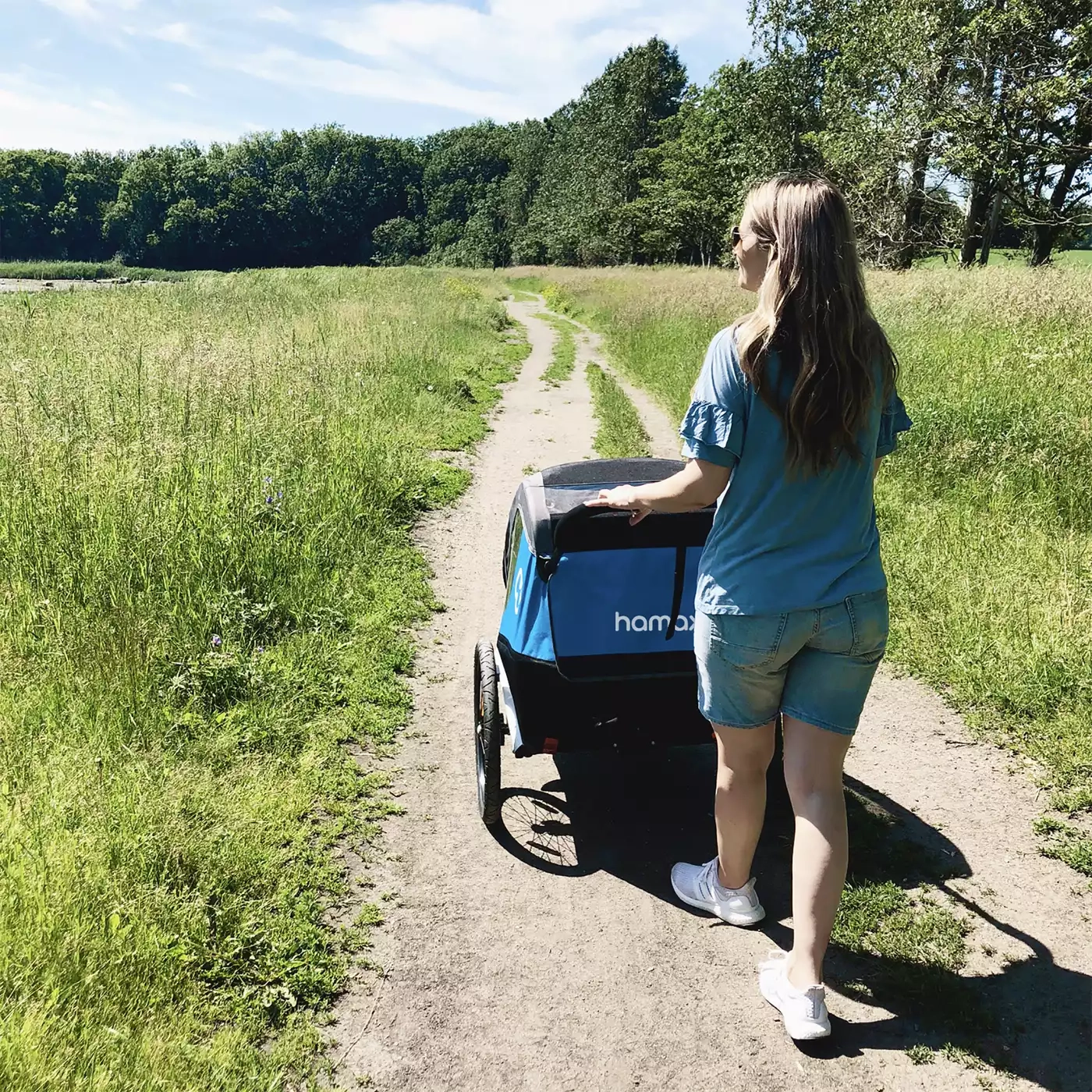 Fahrradanhänger, hamax, Blau – Produktansicht