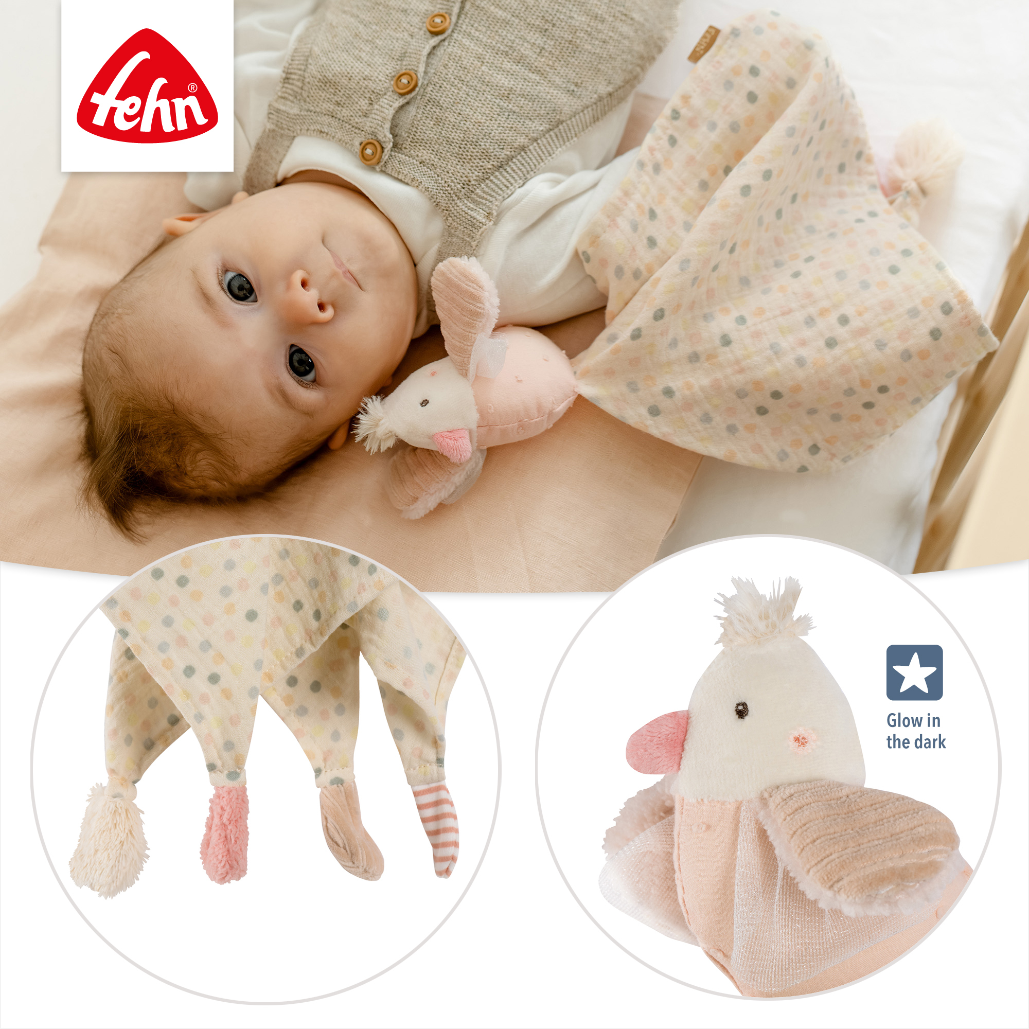 Schmusetücher, fehn, Beige – Produktansicht