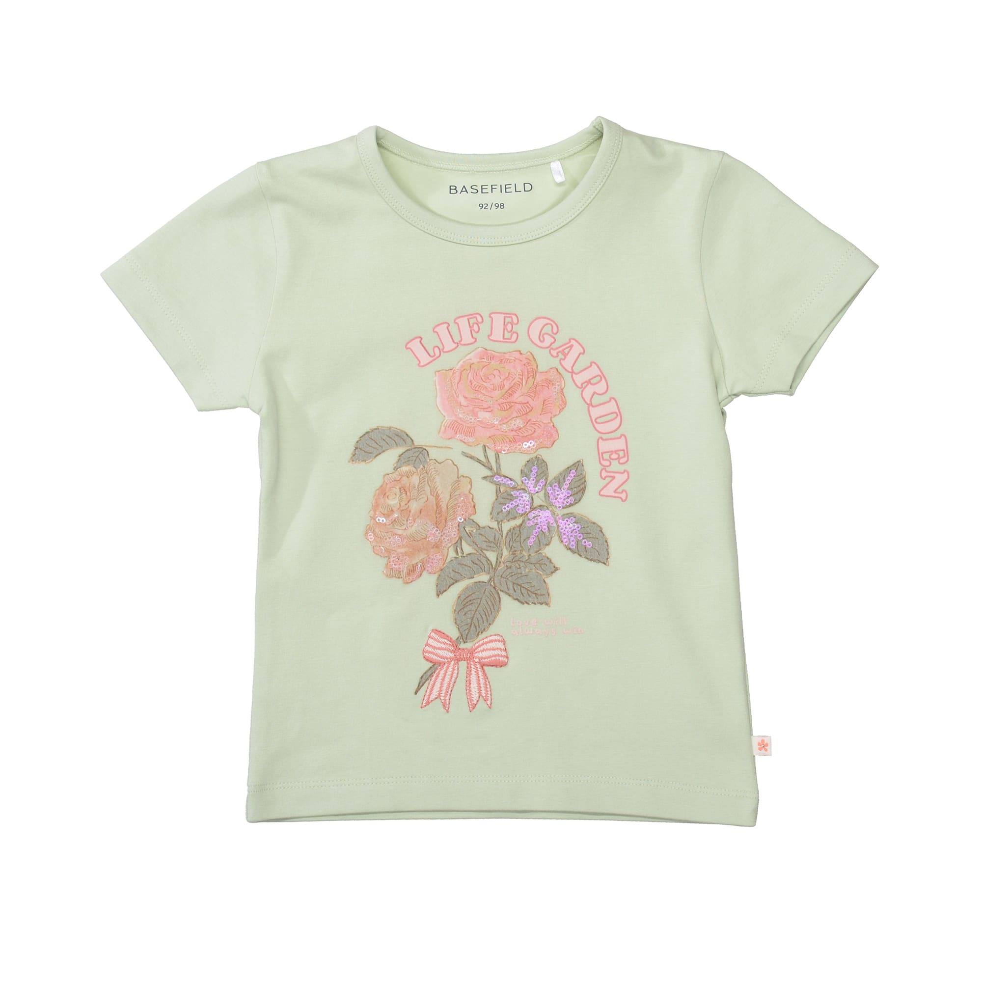 Kurzarmshirts, BASEFIELD, Grün – Produktansicht