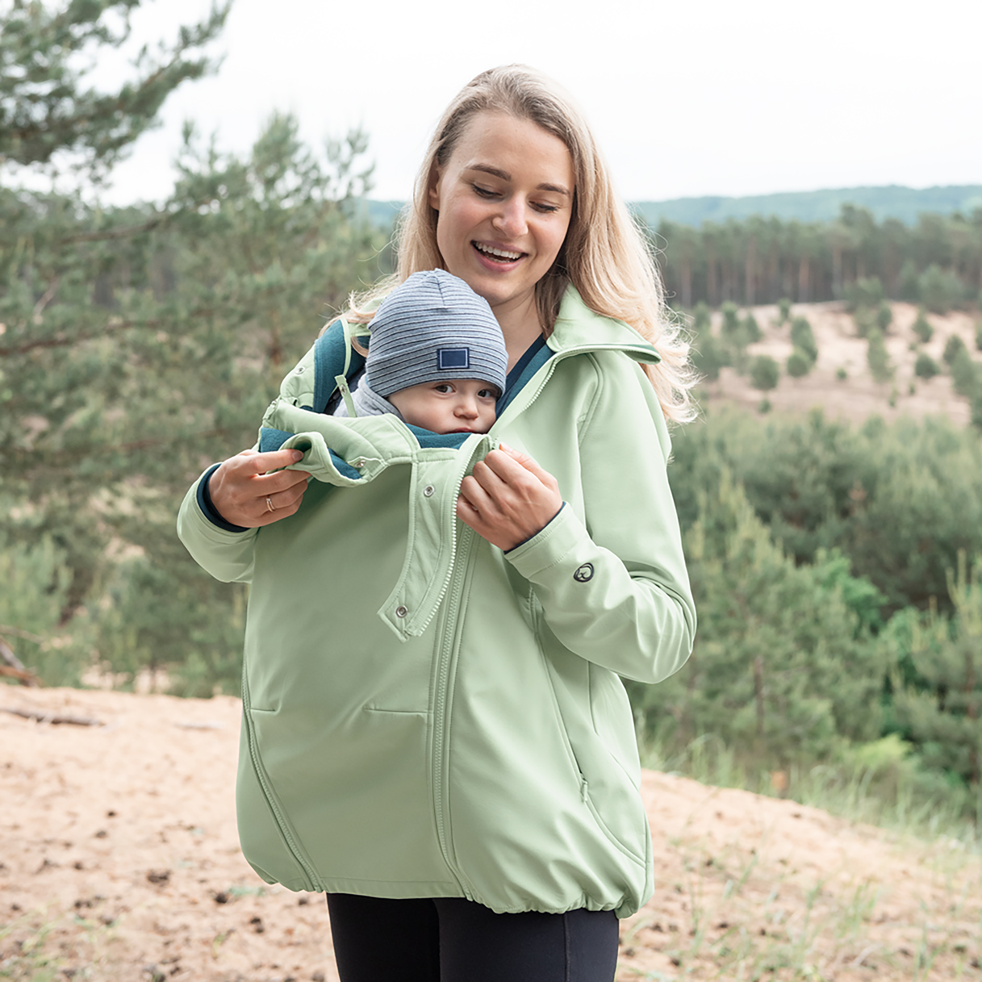 mamalila Softshell-Tragejacke Allrounder Mint | BabyOne