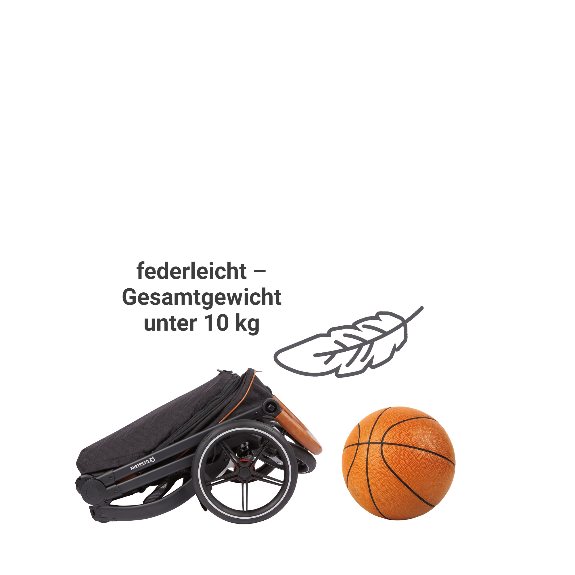 Kombi-Kinderwagen, GESSLEIN, Schwarz – Produktansicht
