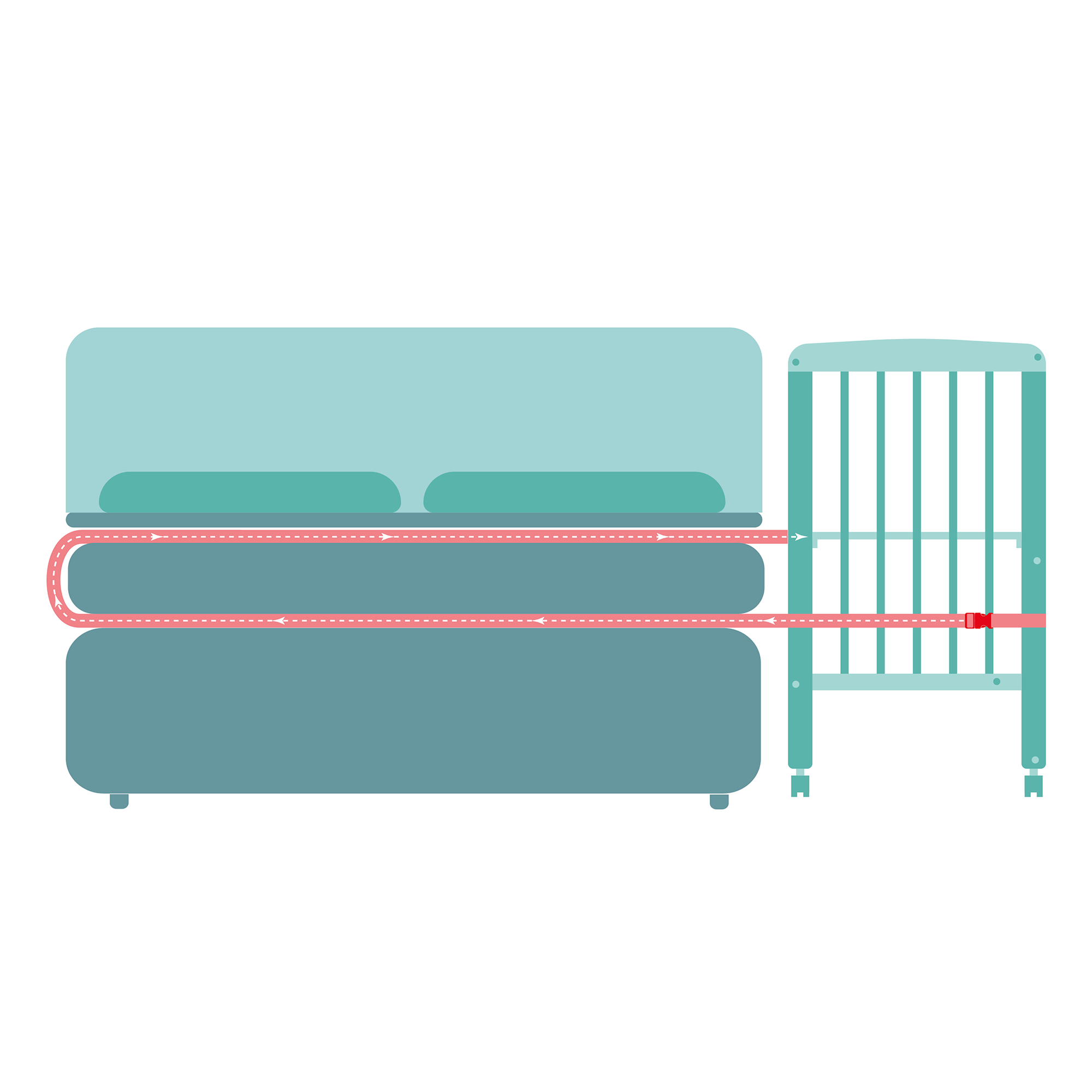 Beistellbetten, fillikid, Weiß – Produktansicht