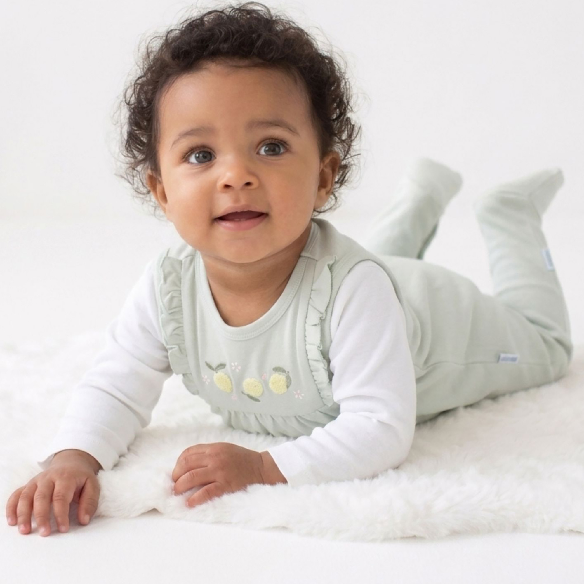 Strampler, LITTLE ONE, Grün – Besonderheit: Set bestehend aus einem Strampler und einem Langarmshirt