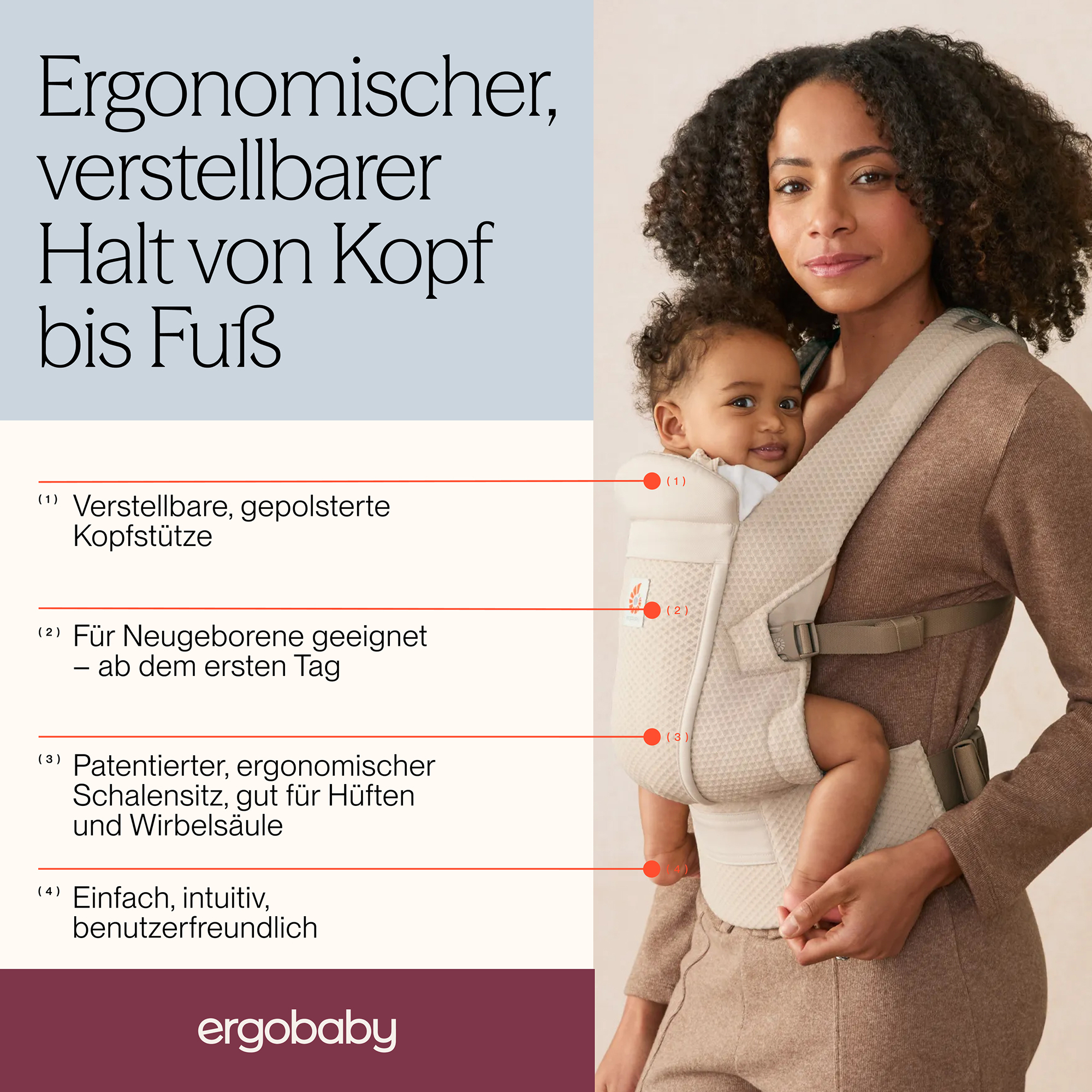 Babytragen, ERGObaby, Grau – Produktansicht