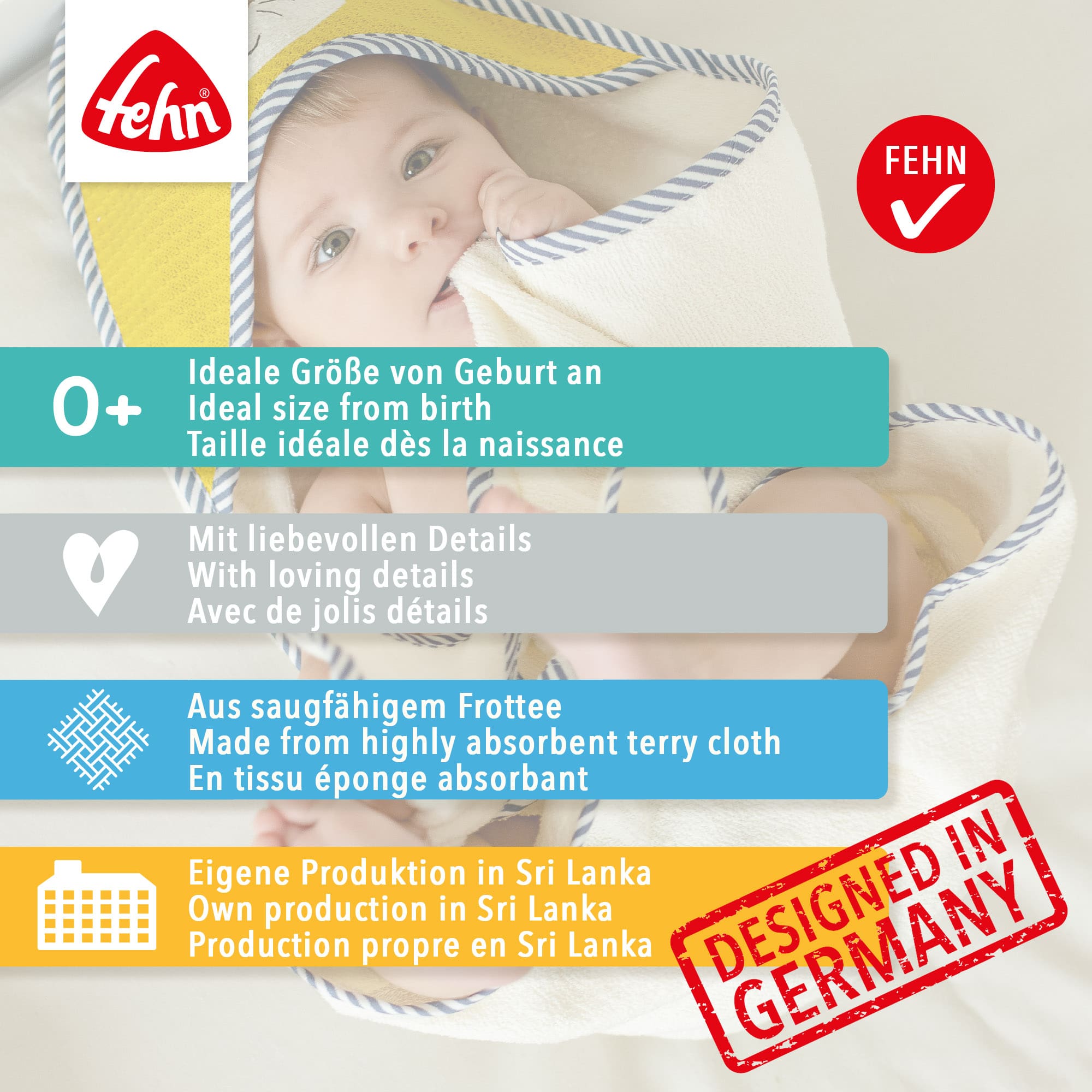 Handtücher, fehn, Beige – Produktansicht