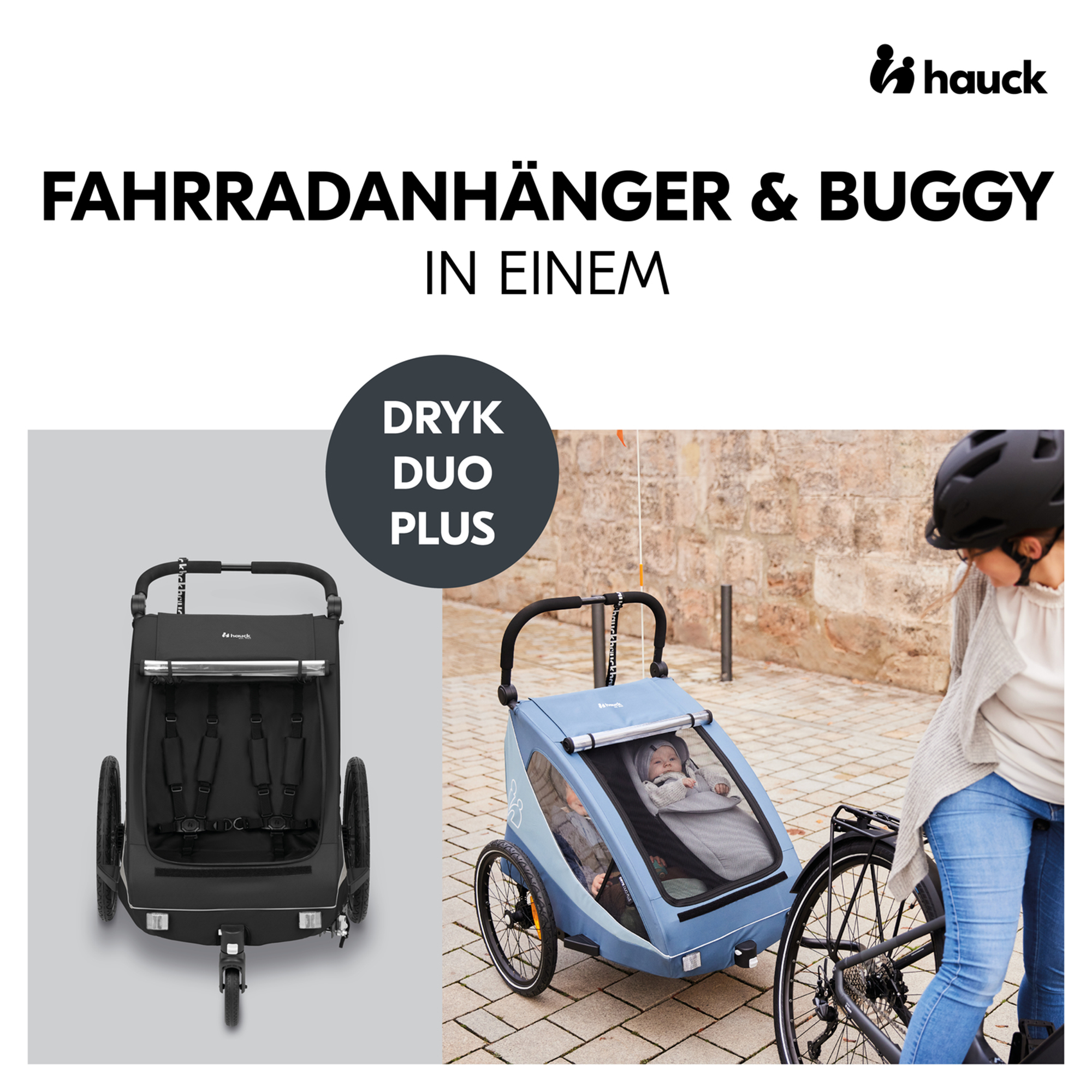 Fahrradanhänger, hauck, Schwarz – Produktansicht