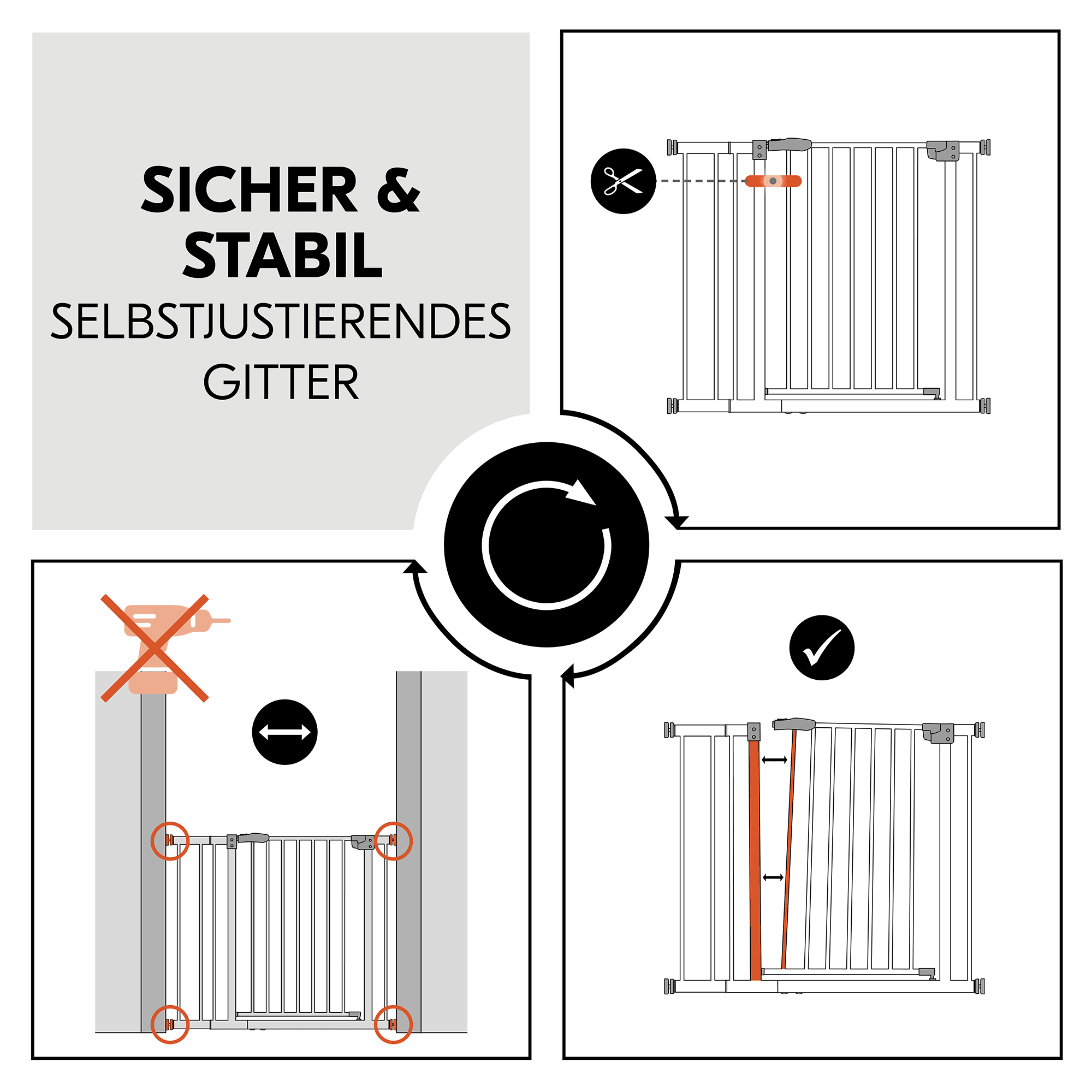Tür- & Treppenschutzgitter, hauck, Weiß – Produktansicht