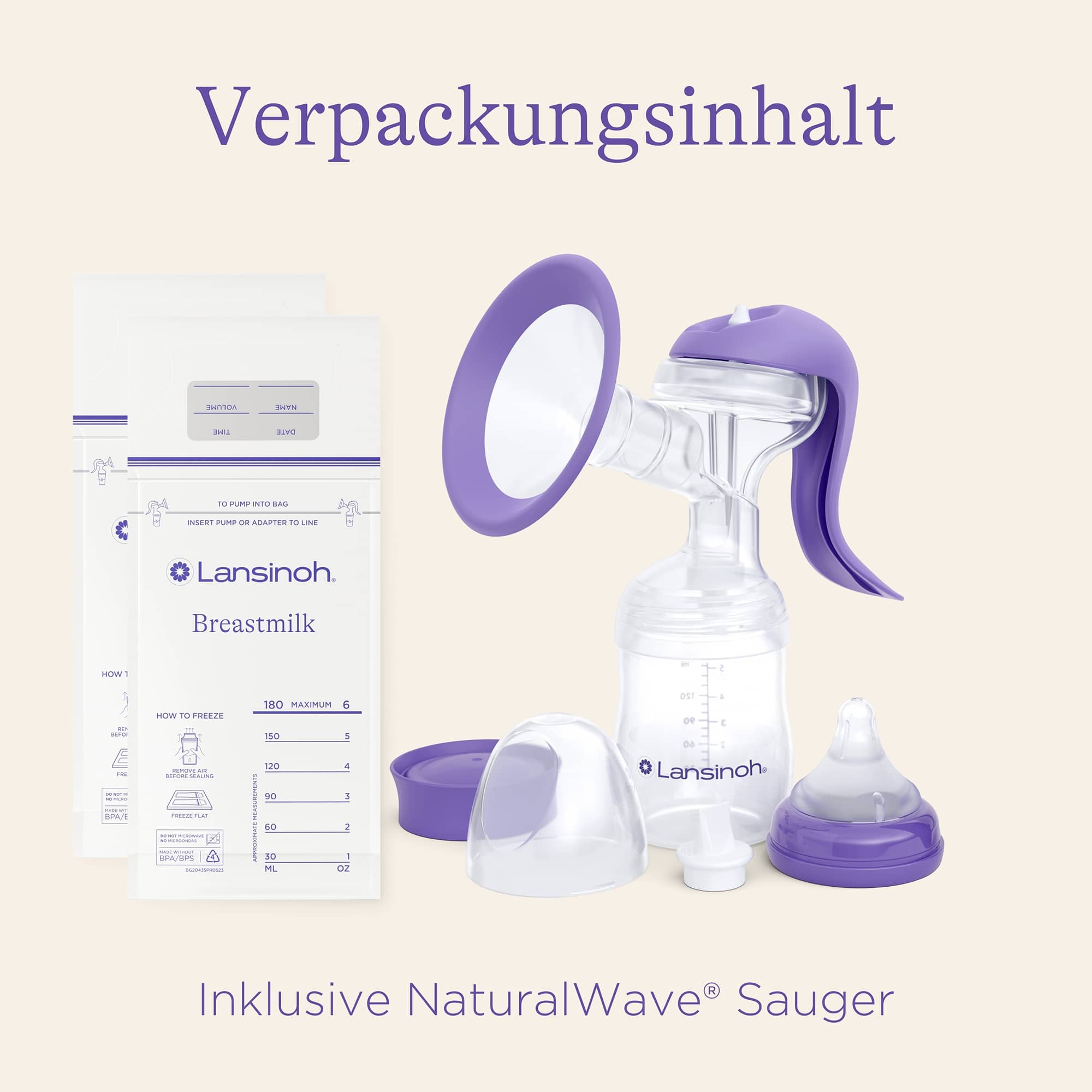 Handmilchpumpen, Lansinoh, Transparent – Produktansicht