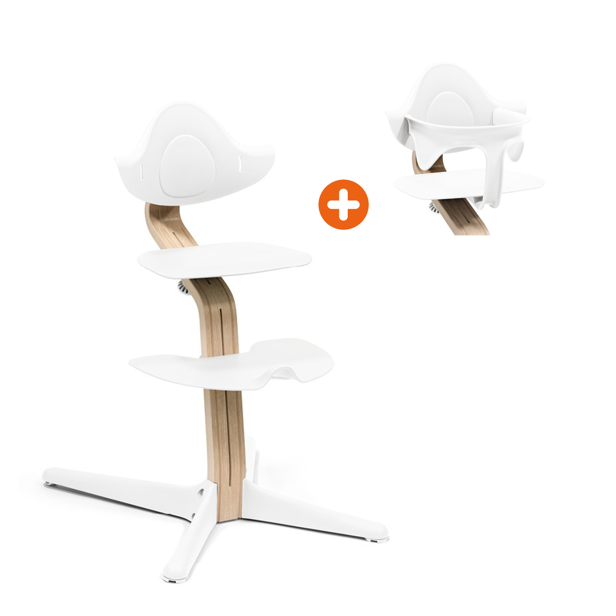 Set Nomi® Stuhl Natural White mit Baby Set STOKKE Weiß 9000000000435 1