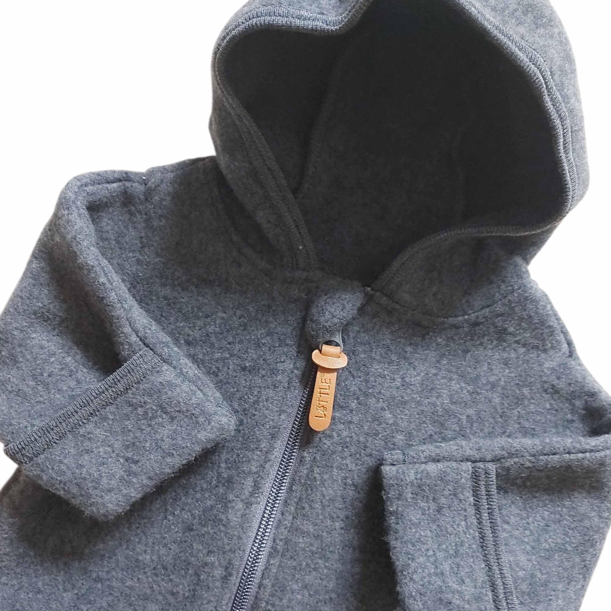 Fleece Overalls, LITTLE, Grau – Besonderheit: aus 100% Merinowolle