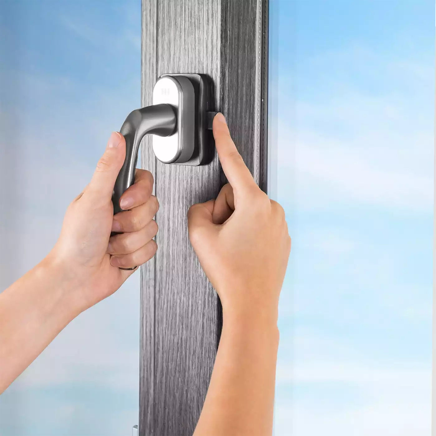 Kindersicherung, reer, Grau – Produktansicht