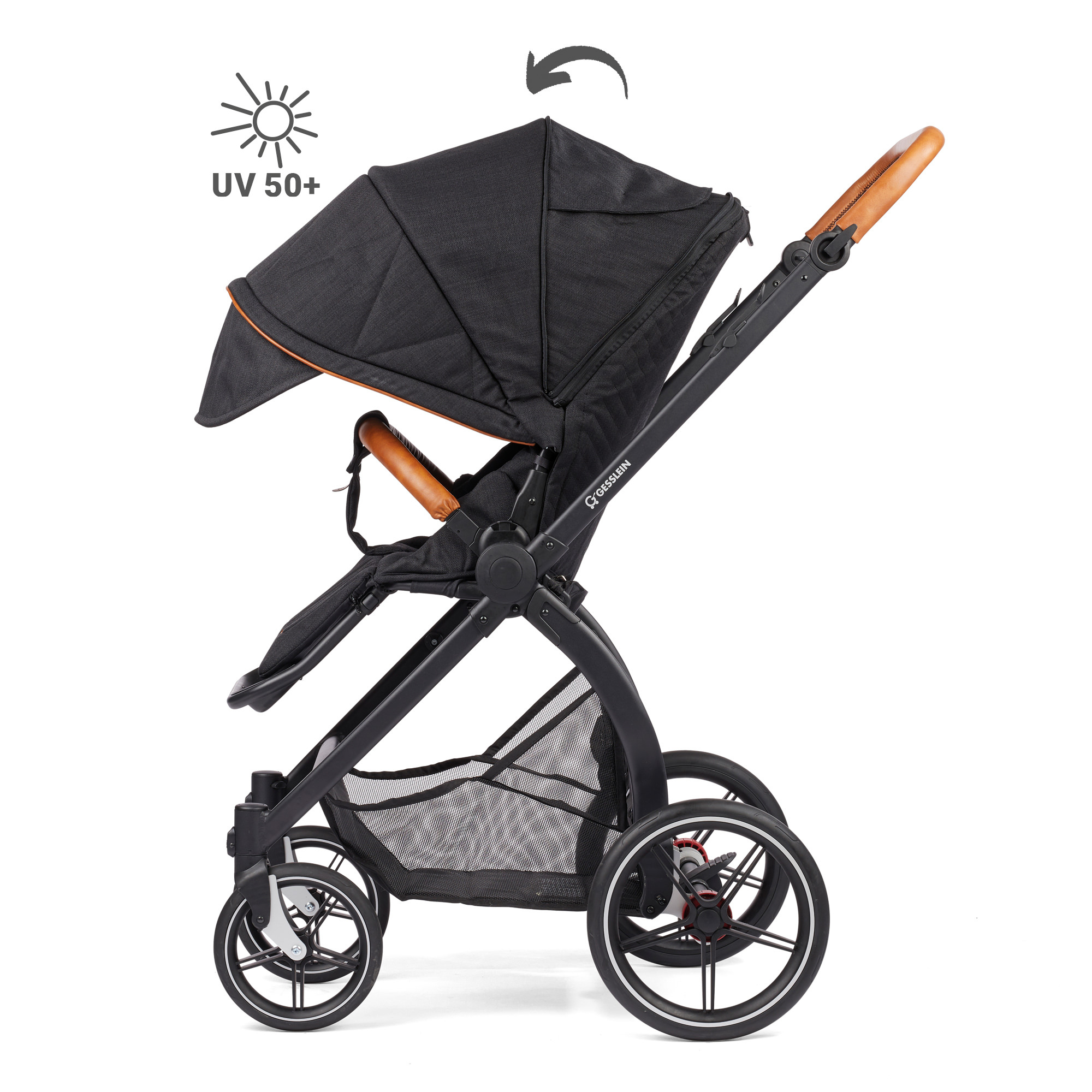 Kombi-Kinderwagen, GESSLEIN, Schwarz – Produktansicht