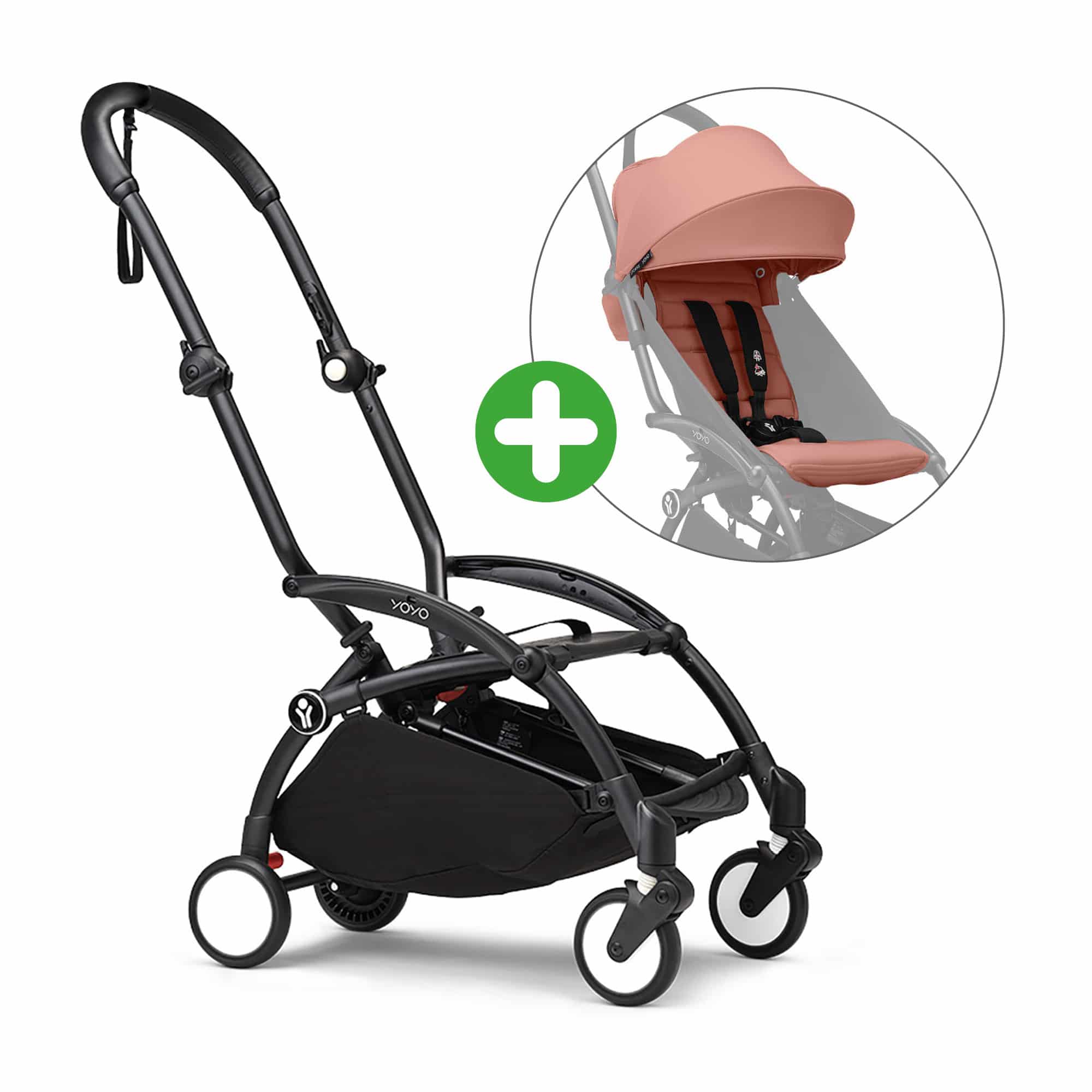 Set YOYO³ Gestell Black mit 6+ Textilset Ginger STOKKE Orange 9000000000715 1