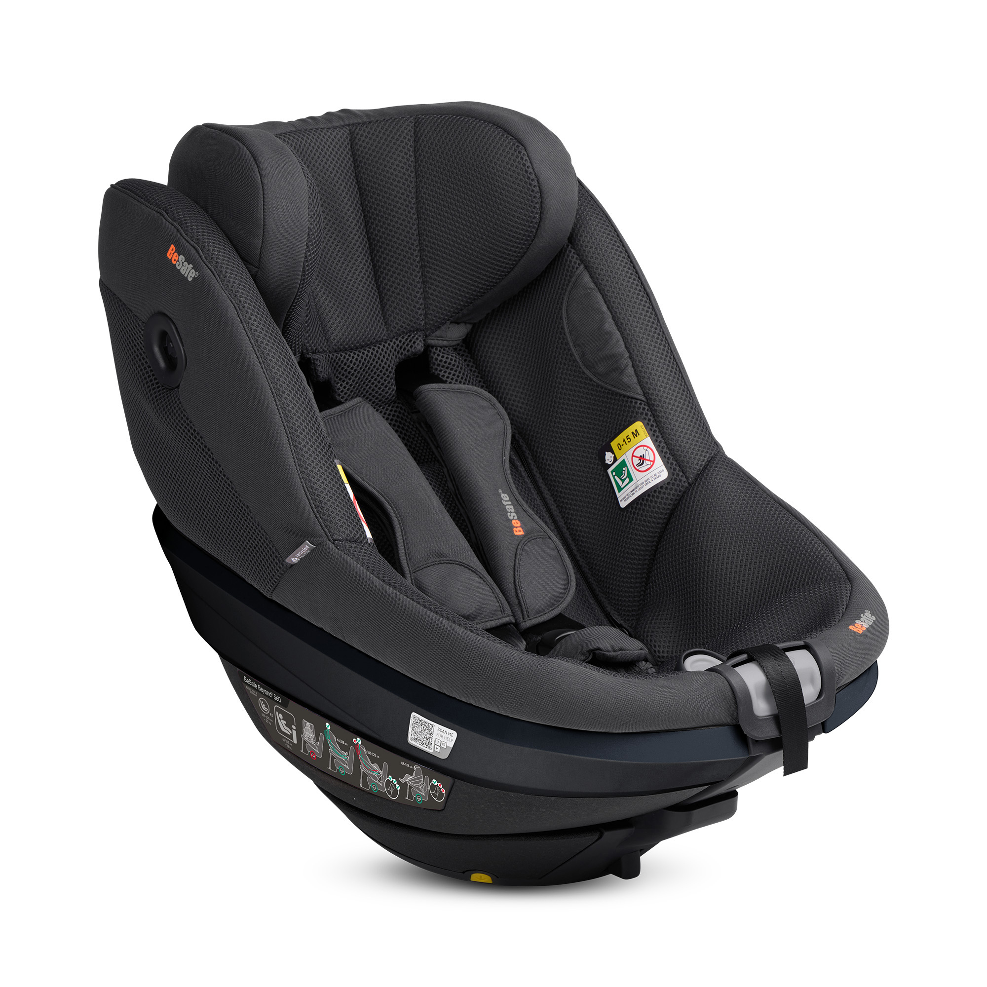 Reboarder 0-18 kg, Gruppe 0+/1, BeSafe, Grau – Besonderheit: Ergo Cushion™  - für maßgeschneiderten Komfort und optimale Unterstützung der Wirbelsäule ausgestattet