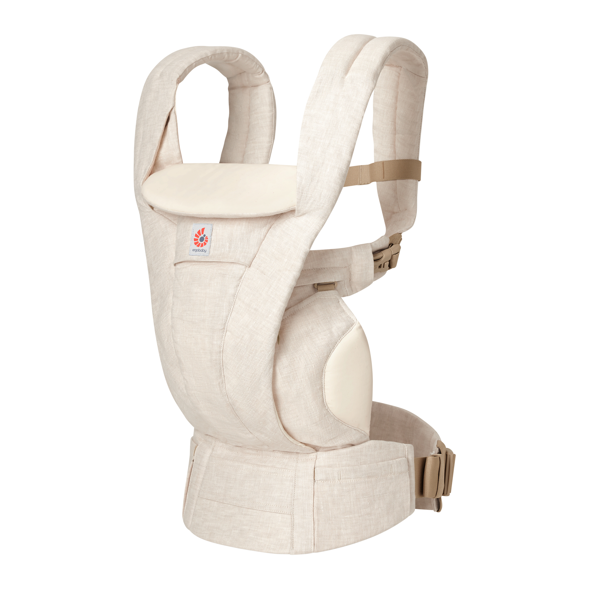 Fullbuckle Tragen, ERGObaby, Beige – Besonderheit: 4 ergonomische Tragepositionen (nach innen, nach außen, auf dem Rücken, auf der Hüfte) mit Lendenwirbelstütze zur Entlastung des Trägers