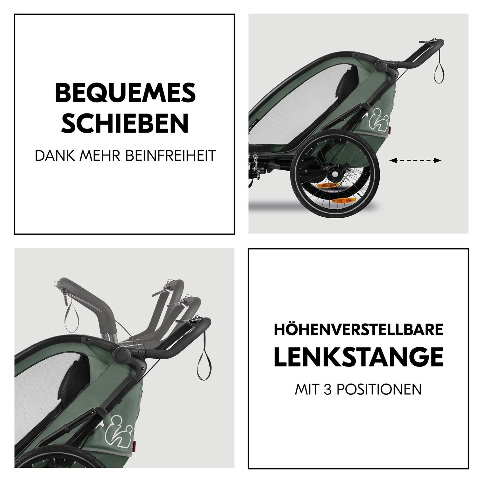 Fahrradanhänger, hauck, Grün – Produktansicht