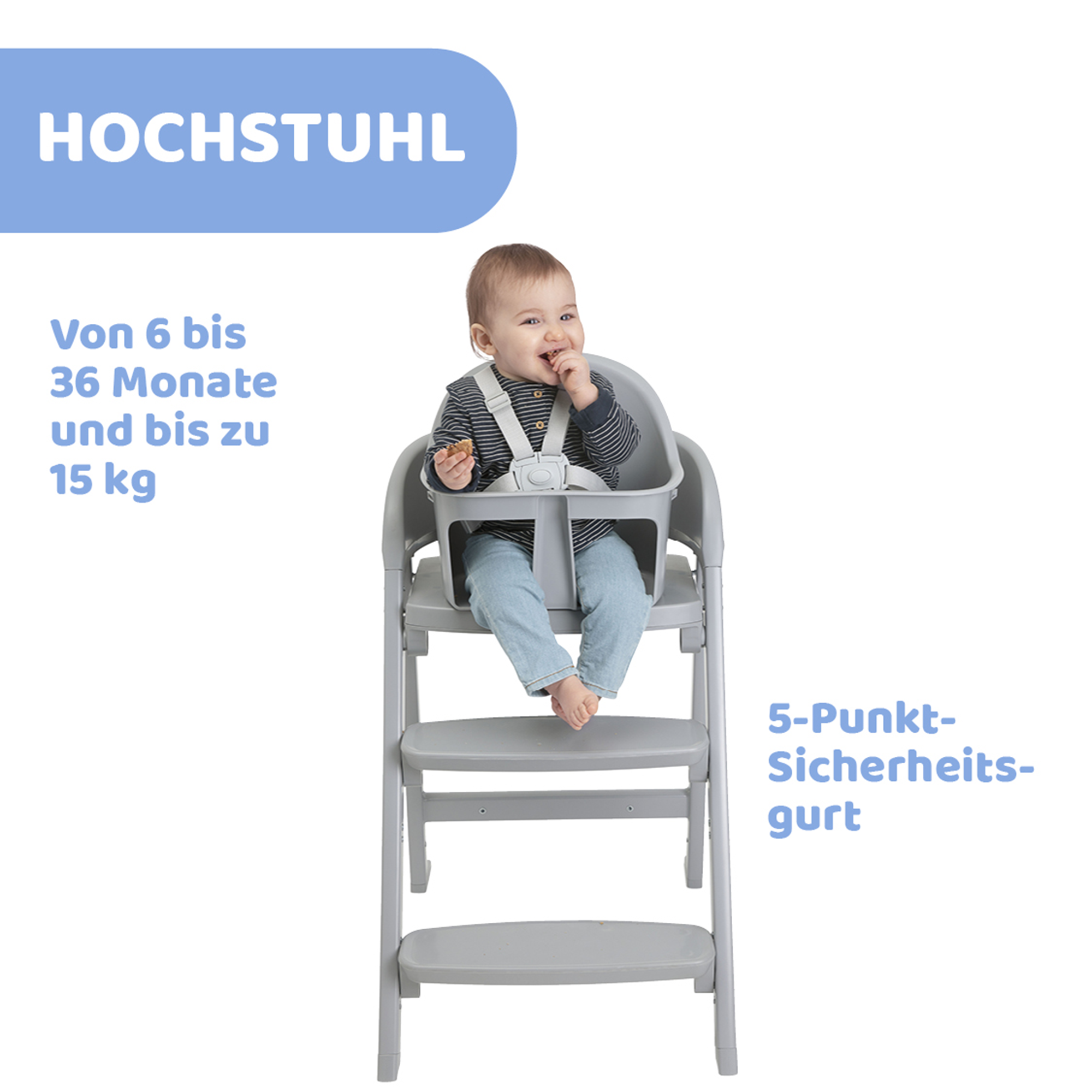 Klapphochstühle, chicco, Grau – Produktansicht