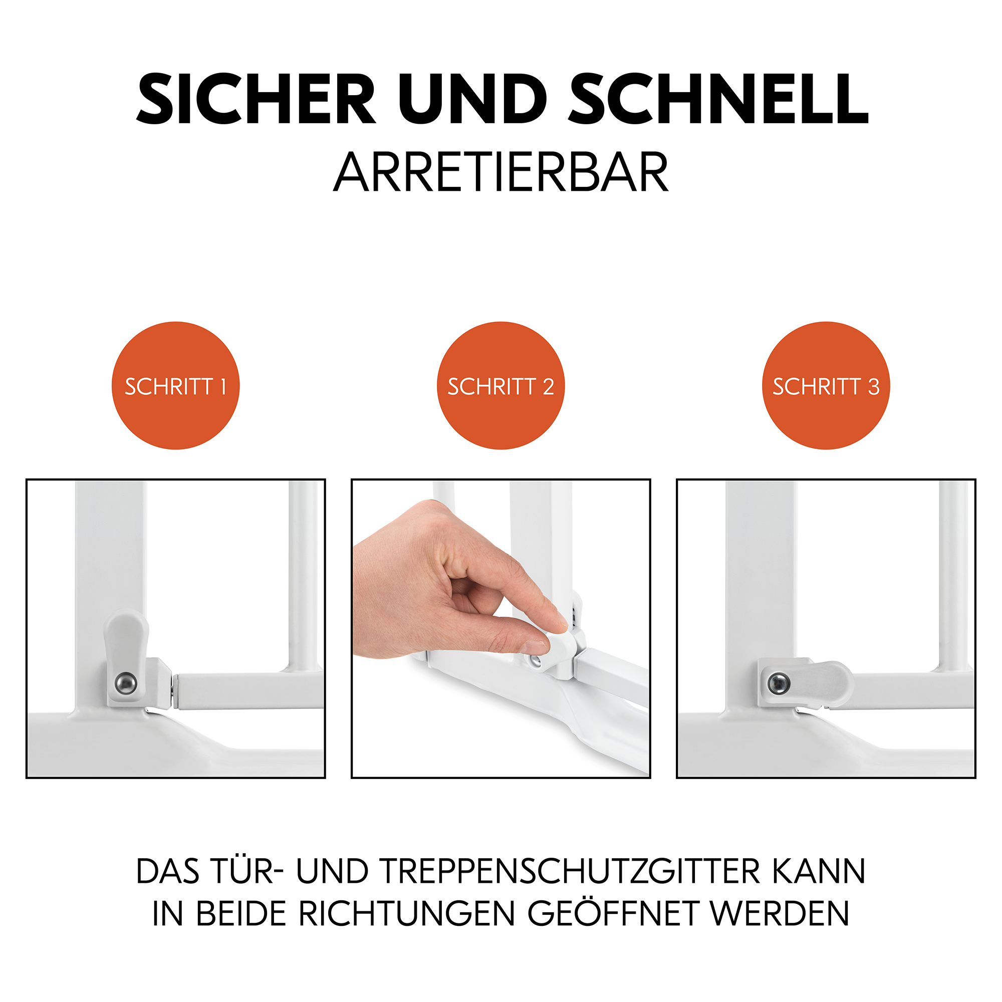 Tür- & Treppenschutzgitter, hauck, Weiß – Produktansicht