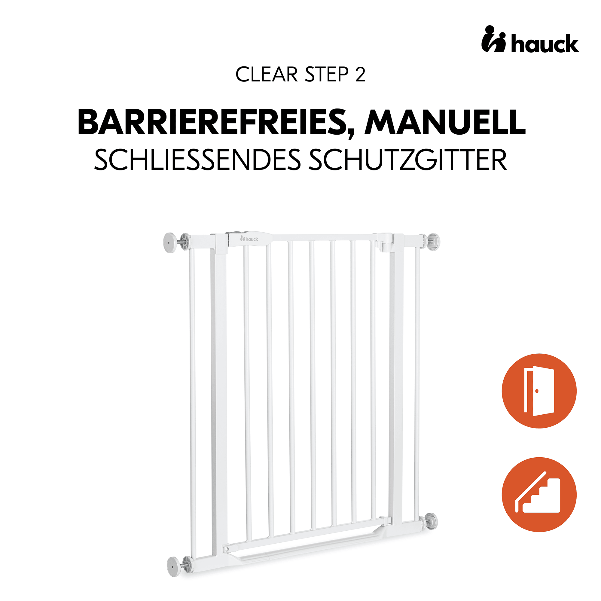 Tür- & Treppenschutzgitter, hauck, Weiß – Besonderheit: sicheres Öffnen und manuelles Schließen