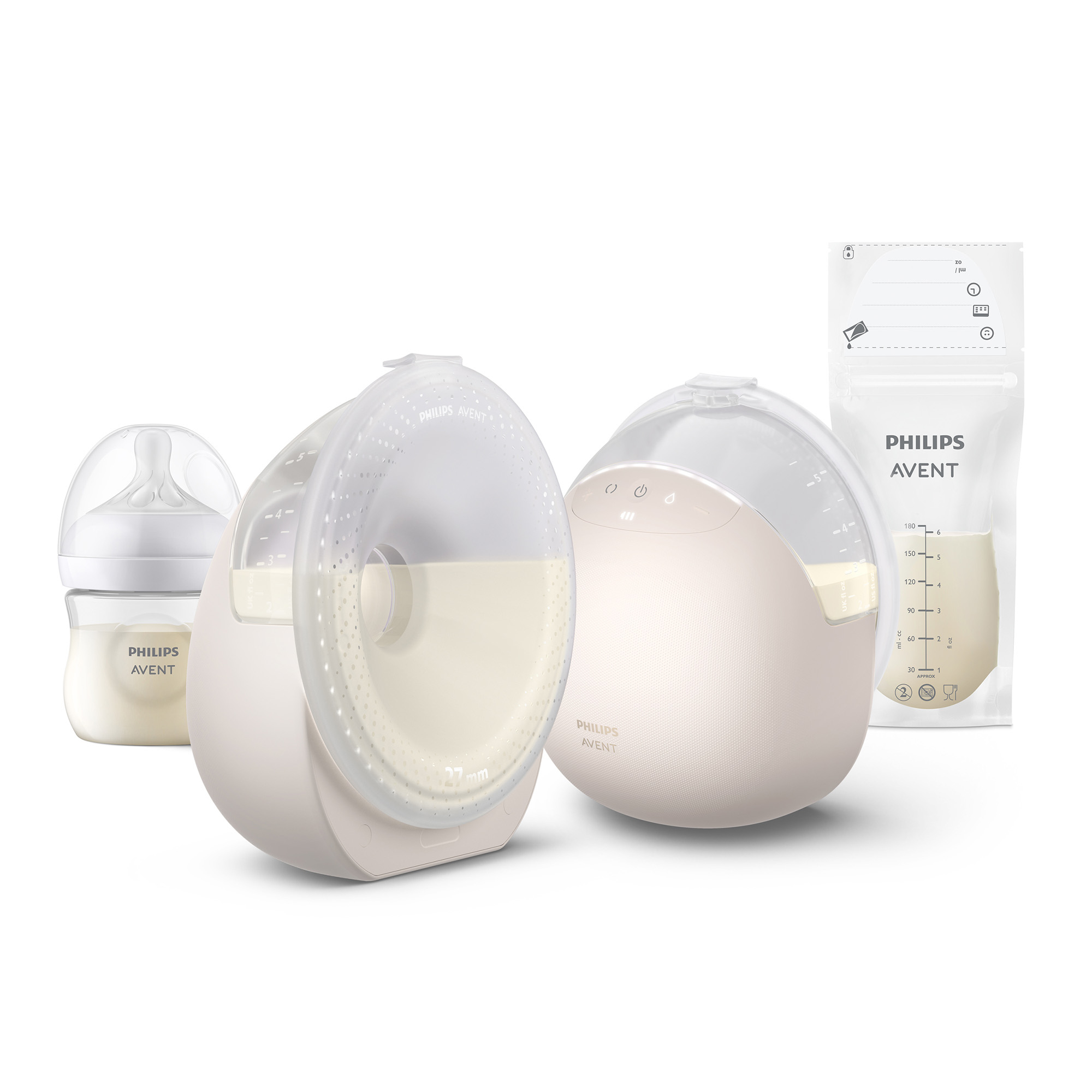 Hands Free Milchpumpen, PHILIPS AVENT, Weiß – Besonderheit: komfortables und freihändiges Abpumpen