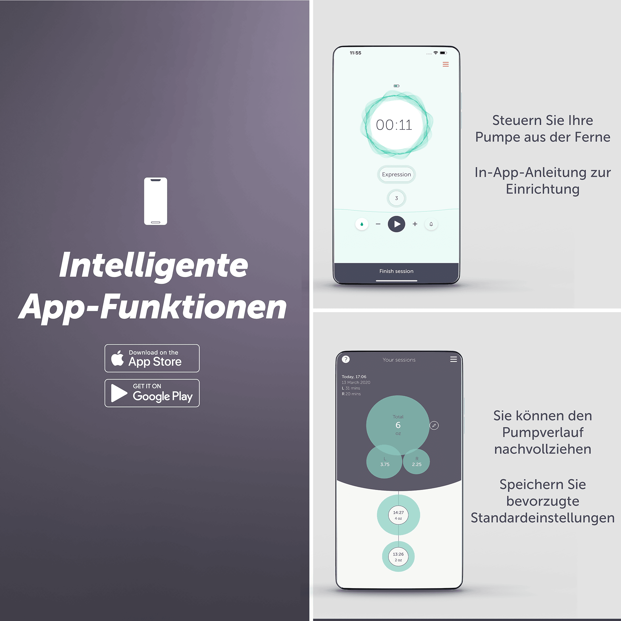 Milchpumpen, elvie, Transparent – Produktansicht