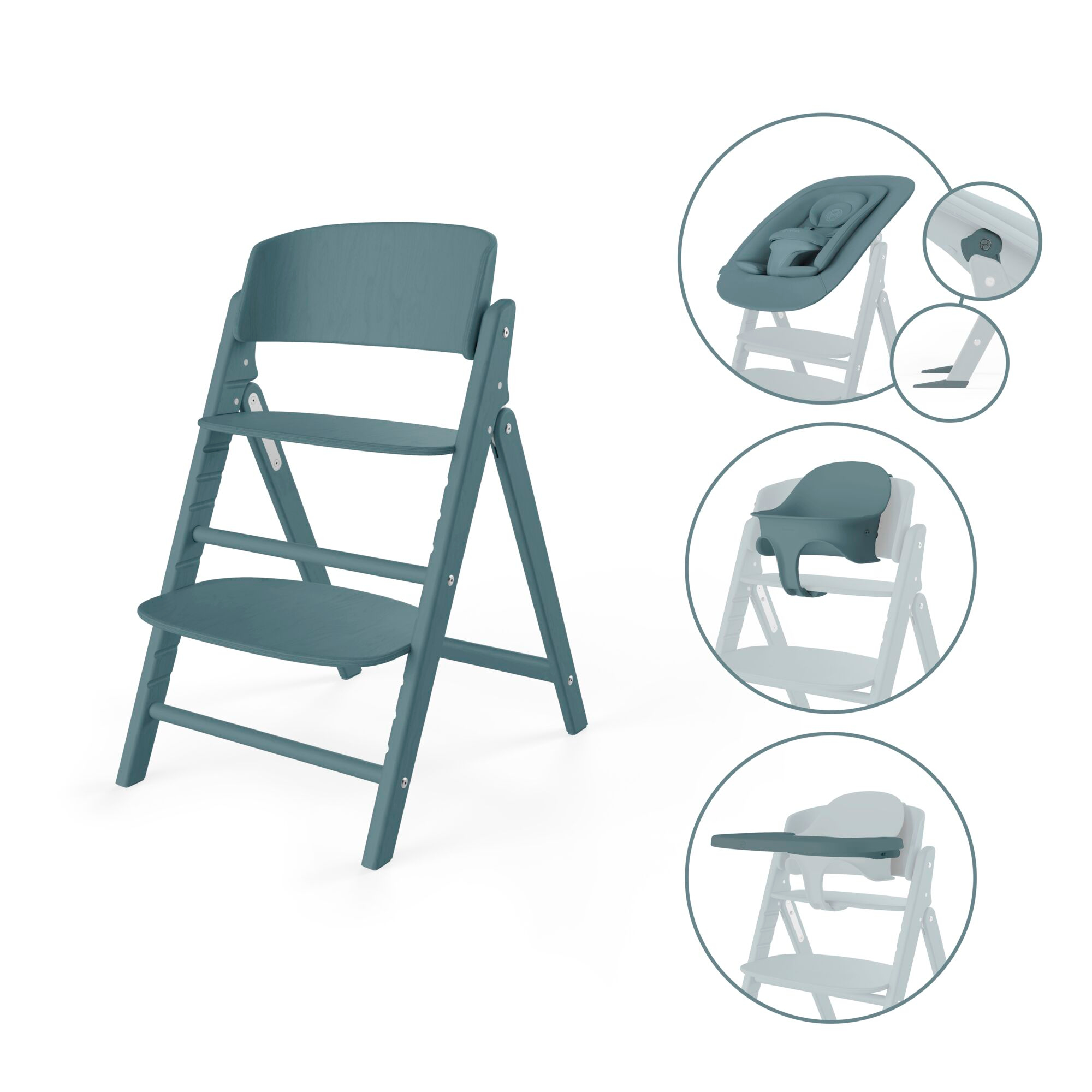 Treppenhochstühle, cybex, Blau – Besonderheit: erlaubt ergonomisches Sitzen in jeder Altersstufe
