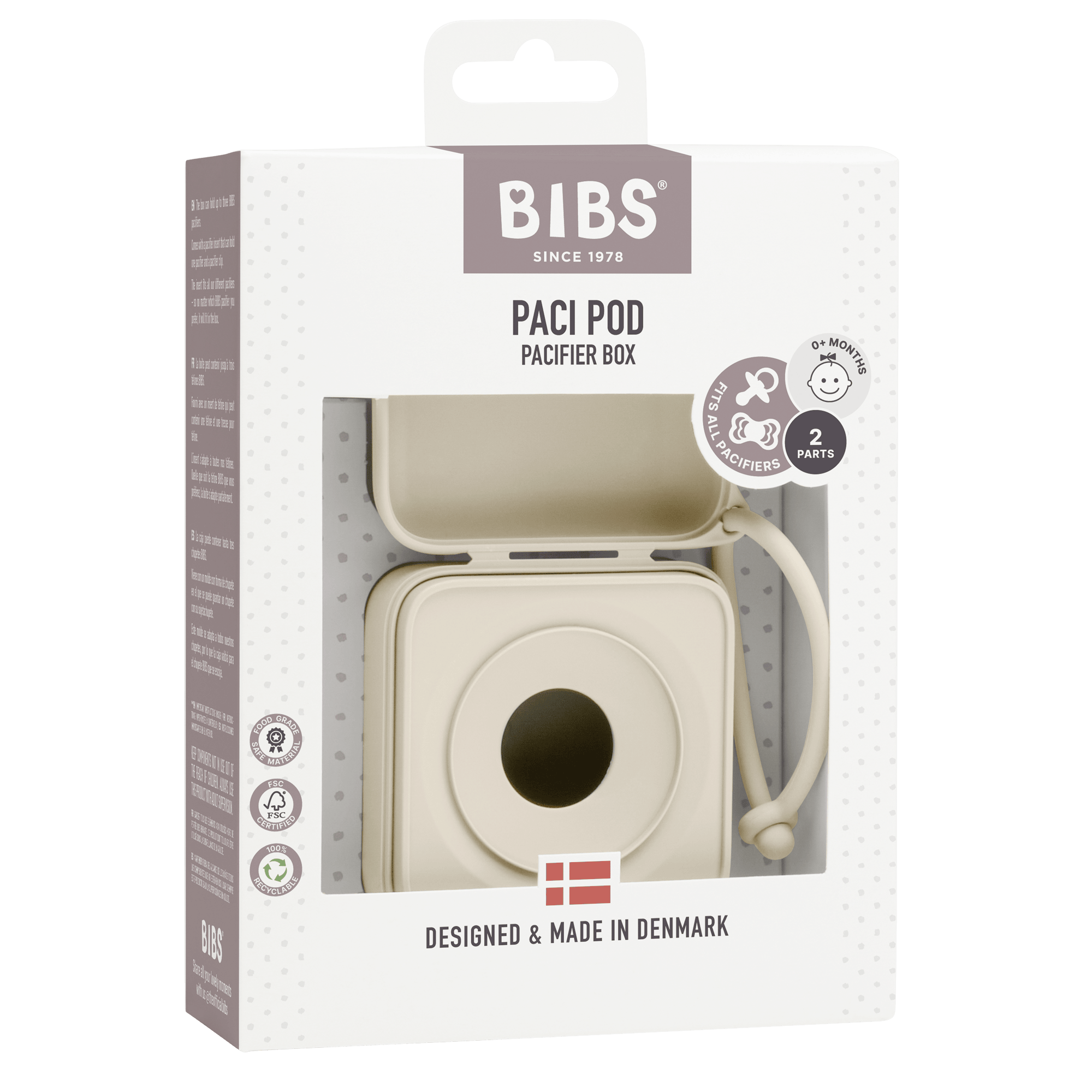 Schnullerboxen, BIBS, Beige – Produktansicht