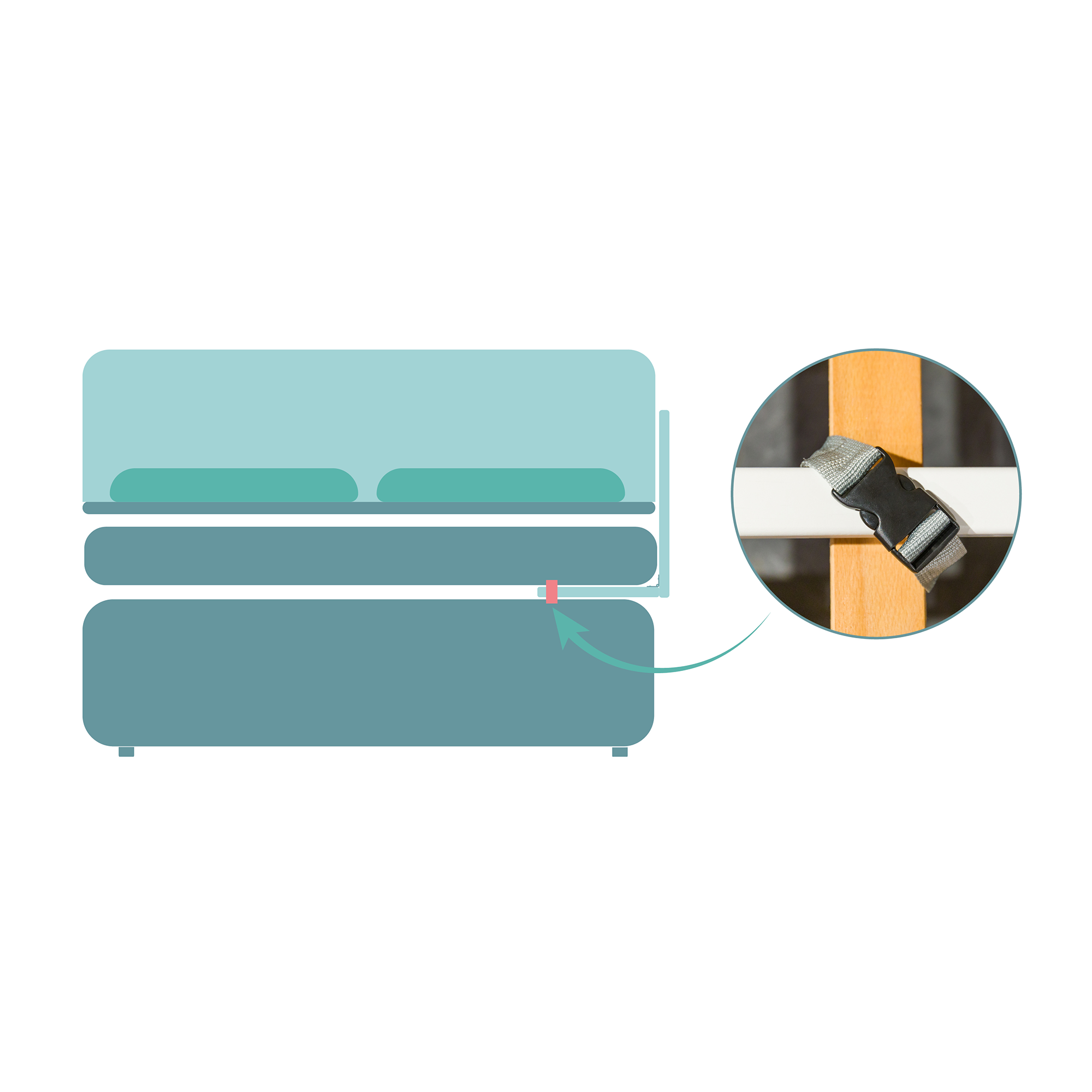 Bettgitter, fillikid, Weiß – Produktansicht